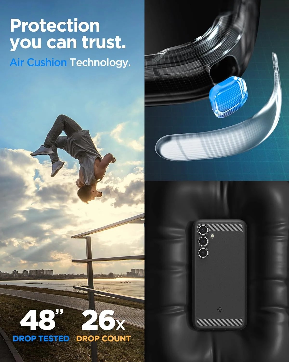 کاور محافظ ضد ضربه Spigen Rugged Armor مناسب برای گوشی سامسونگ گلکسی S24 FE - مشکی مات کاور محافظ ضد ضربه Spigen Rugged Armor مناسب برای گوشی سامسونگ گلکسی S24 FE - مشکی مات