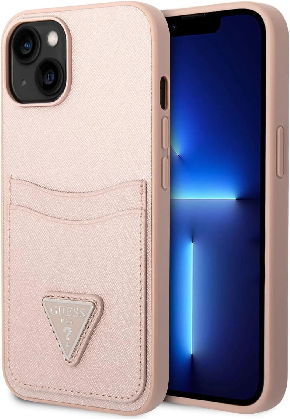 قاب سخت گوشی موبایل CG Mobile Guess Saffiano Double Card مناسب برای آیفون 14 (6.1 اینچ) - صورتی قاب سخت گوشی موبایل CG Mobile Guess Saffiano Double Card مناسب برای آیفون 14 (6.1 اینچ) - صورتی