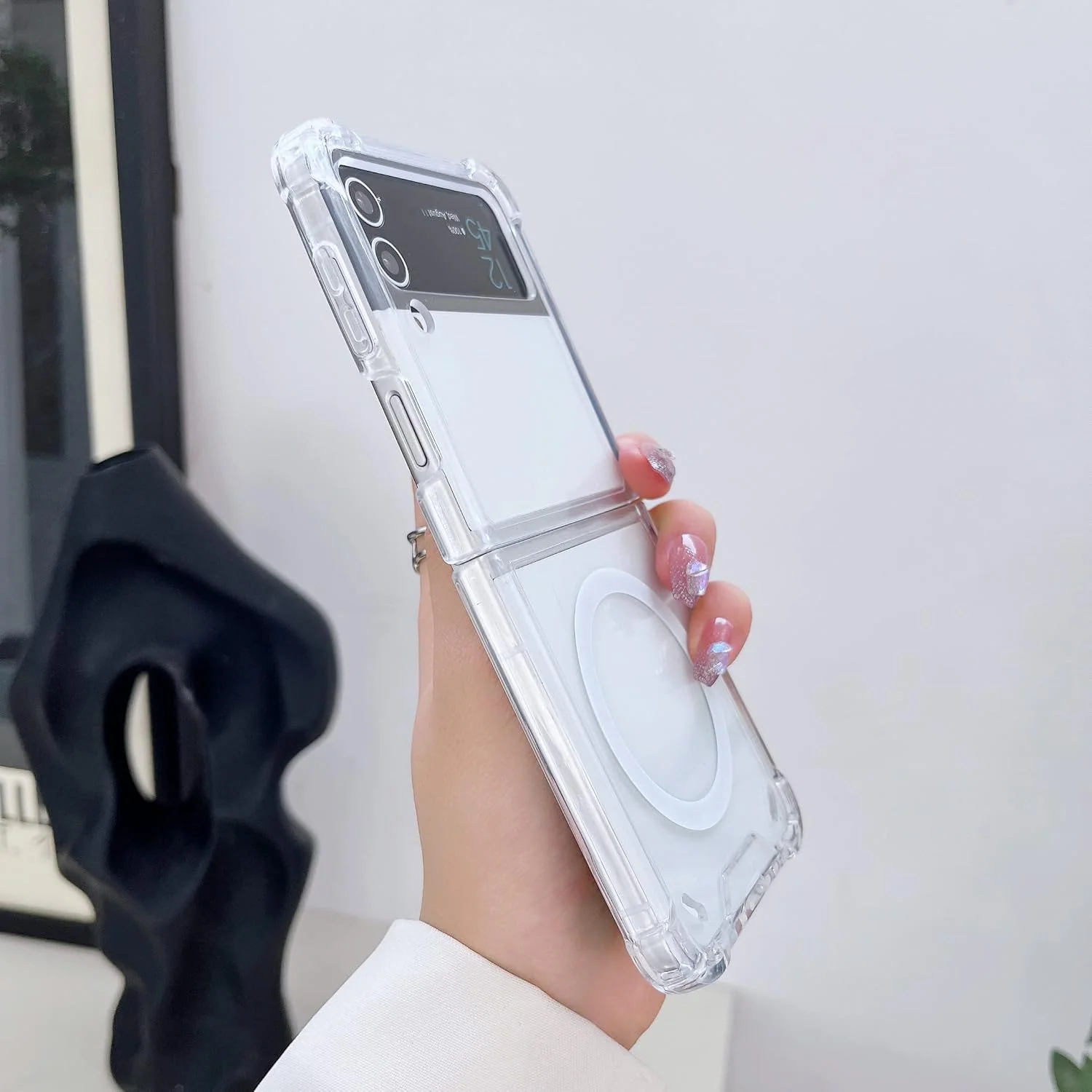 کاور شفاف مگسیف سامسونگ گلکسی زد فلیپ 4، با قابلیت مغناطیسی و پشتیبانی از شارژر بیسیم، کاور سخت PC ضد ضربه و مقاوم در برابر افتادن برای گلکسی زد فلیپ 4 کاور شفاف مگسیف سامسونگ گلکسی زد فلیپ 4، با قابلیت مغناطیسی و پشتیبانی از شارژر بیسیم، کاور سخت PC ضد ضربه و مقاوم در برابر افتادن برای گلکسی زد فلیپ 4