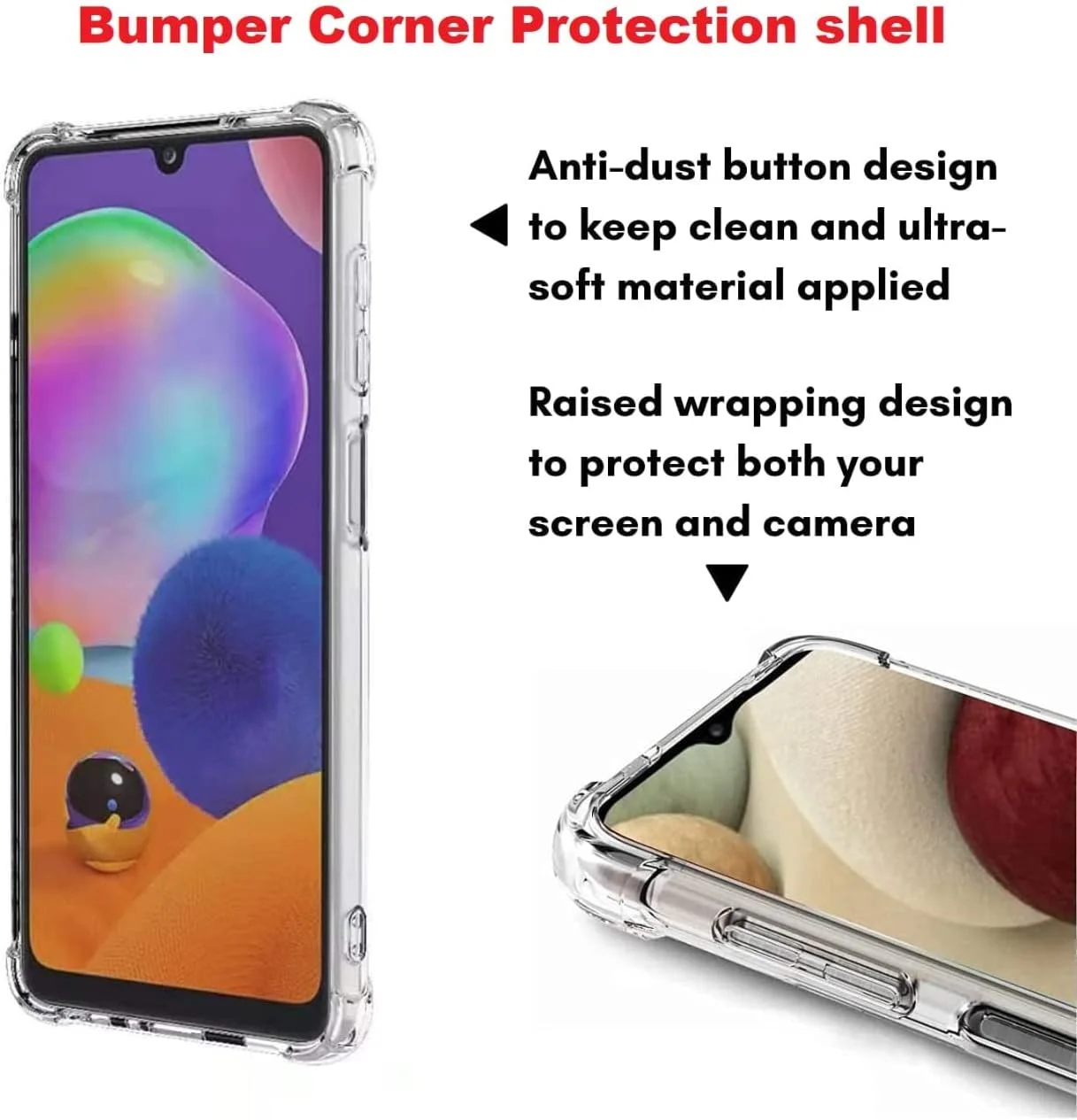 کاور سیلیکونی شفاف و نرم گوشی سامسونگ گلکسی A12 / M12، ضد خش، ساخته شده از TPU، دارای محافظ ضربه گیر تقویت شده در گوشهها کاور سیلیکونی شفاف و نرم گوشی سامسونگ گلکسی A12 / M12، ضد خش، ساخته شده از TPU، دارای محافظ ضربه گیر تقویت شده در گوشهها