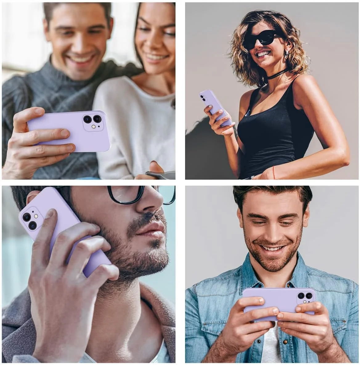 قاب گوشی آیفون 11، قاب گوشی اپل، [ضد ضربه و ضد افتادن] مقاوم در برابر ضربه، نیمه شفاف، قاب محافظ گوشی اپل، طرح موجی، فانتزی کره‌ای، کاور یونیورسال برای آقایان و بانوان، بنفش