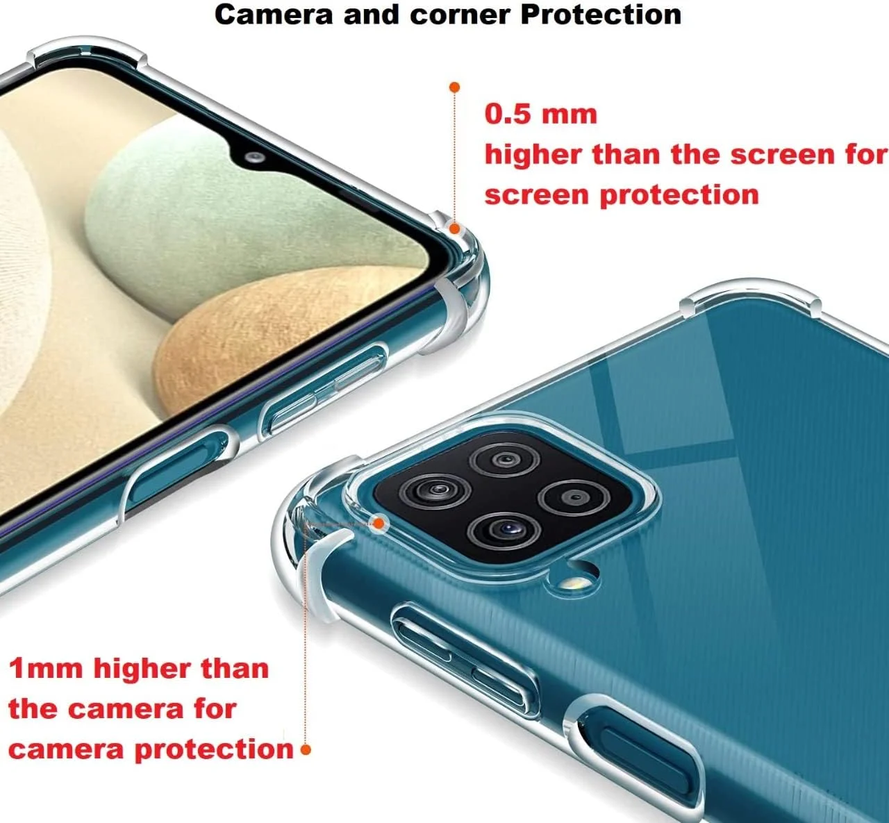 کاور سیلیکونی شفاف و نرم گوشی سامسونگ گلکسی A12 / M12، ضد خش، ساخته شده از TPU، دارای محافظ ضربه گیر تقویت شده در گوشهها کاور سیلیکونی شفاف و نرم گوشی سامسونگ گلکسی A12 / M12، ضد خش، ساخته شده از TPU، دارای محافظ ضربه گیر تقویت شده در گوشهها