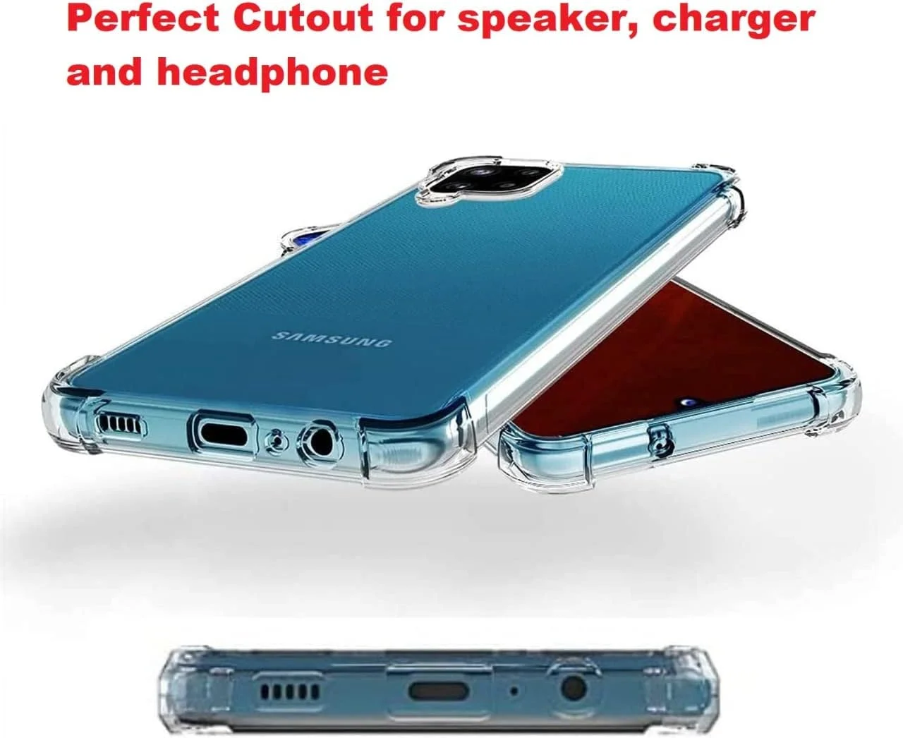 کاور سیلیکونی شفاف و نرم گوشی سامسونگ گلکسی A12 / M12، ضد خش، ساخته شده از TPU، دارای محافظ ضربه گیر تقویت شده در گوشهها کاور سیلیکونی شفاف و نرم گوشی سامسونگ گلکسی A12 / M12، ضد خش، ساخته شده از TPU، دارای محافظ ضربه گیر تقویت شده در گوشهها