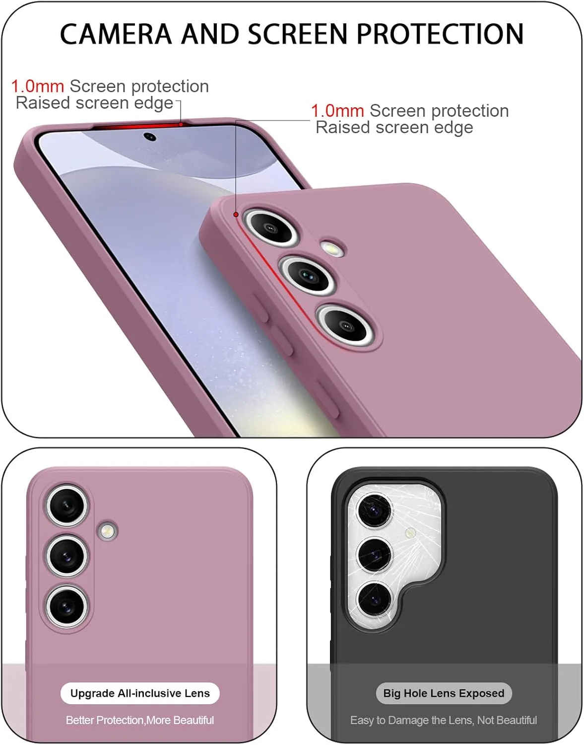 قاب محافظ گوشی سامسونگ گلکسی اس 24 پلاس، کاور سیلیکونی ضد ضربه با سپر محافظ، پشت سخت PC ضد خش برای سامسونگ گلکسی اس 24 پلاس (بنفش گل رز) قاب محافظ گوشی سامسونگ گلکسی اس 24 پلاس، کاور سیلیکونی ضد ضربه با سپر محافظ، پشت سخت PC ضد خش برای سامسونگ گلکسی اس 24 پلاس (بنفش گل رز)