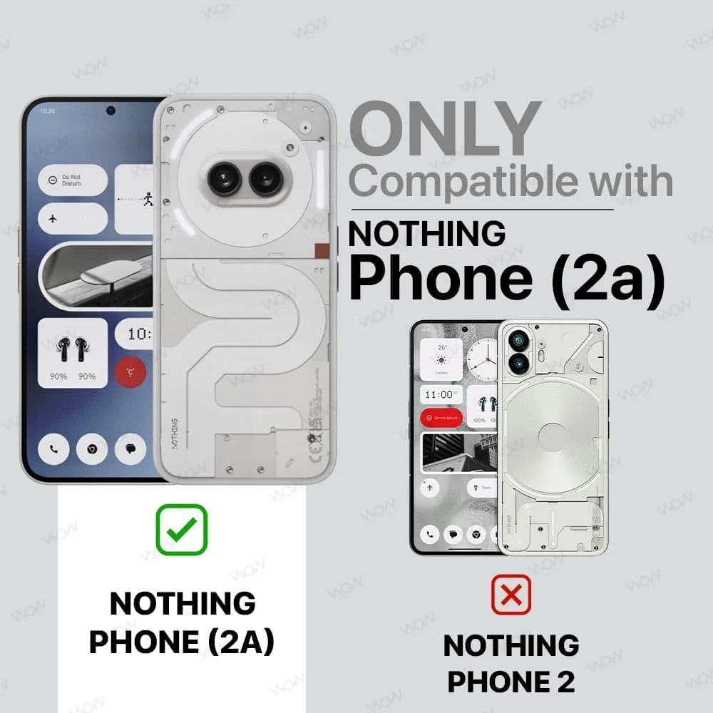 کاور پشتی سخت PC شفاف برای ناتینگ فون 2a پلاس با حاشیه مشکی TPU ضد ضربه، محافظت 360 درجه دوربین، کاور شفاف مقاوم در برابر ضربه