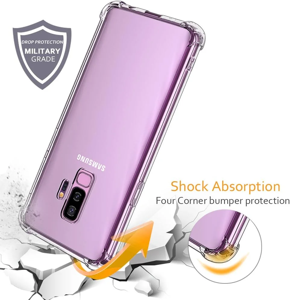 کاور محافظ ژله ای شفاف گوشی سامسونگ گلکسی اس 9 پلاس GerTong، ضربه گیر، بامپر TPU نرم و باریک با لبه های برجسته کاور محافظ ژله ای شفاف گوشی سامسونگ گلکسی اس 9 پلاس GerTong، ضربه گیر، بامپر TPU نرم و باریک با لبه های برجسته