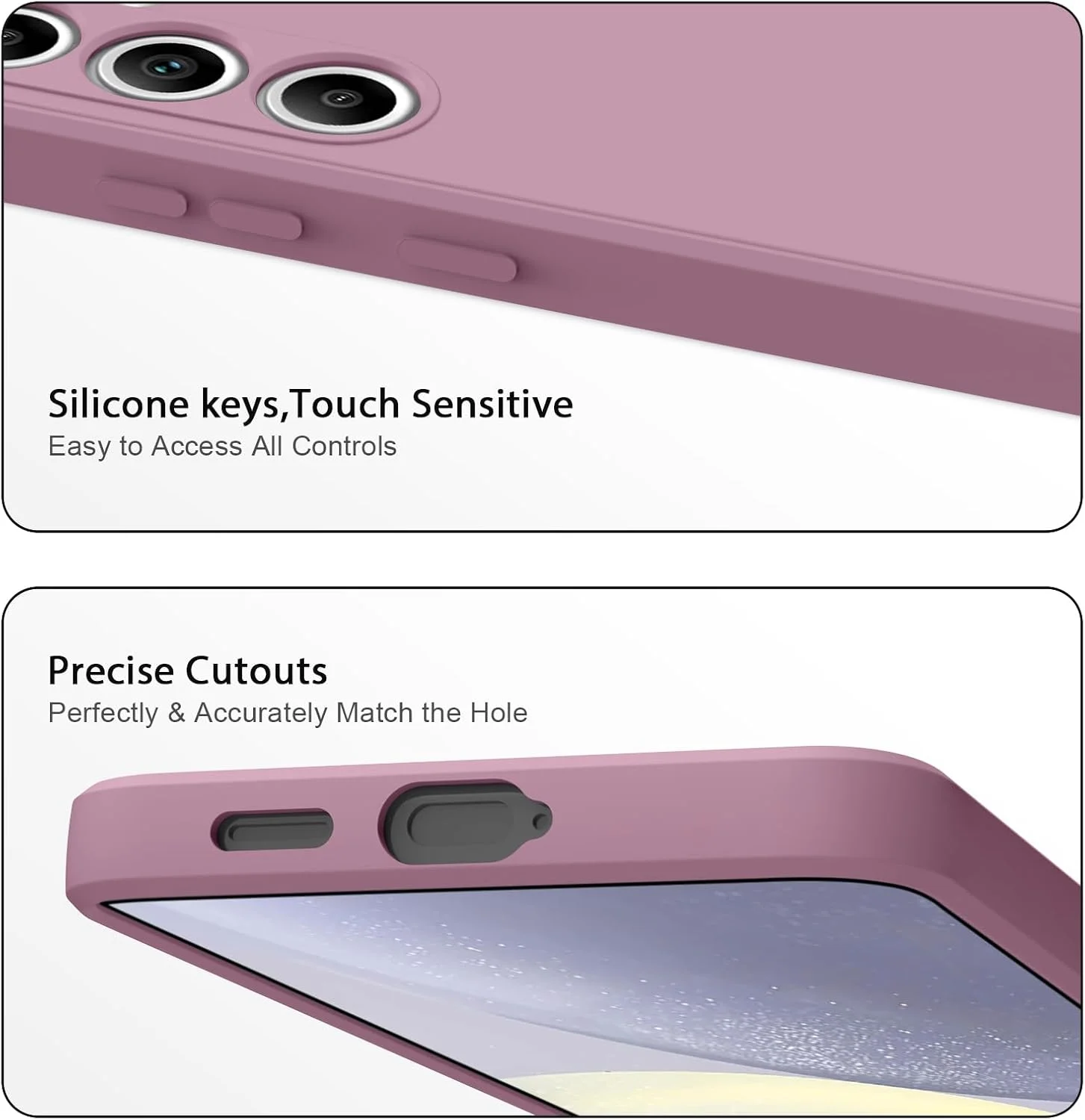 قاب محافظ گوشی سامسونگ گلکسی اس 24 پلاس، کاور سیلیکونی ضد ضربه با سپر محافظ، پشت سخت PC ضد خش برای سامسونگ گلکسی اس 24 پلاس (بنفش گل رز) قاب محافظ گوشی سامسونگ گلکسی اس 24 پلاس، کاور سیلیکونی ضد ضربه با سپر محافظ، پشت سخت PC ضد خش برای سامسونگ گلکسی اس 24 پلاس (بنفش گل رز)