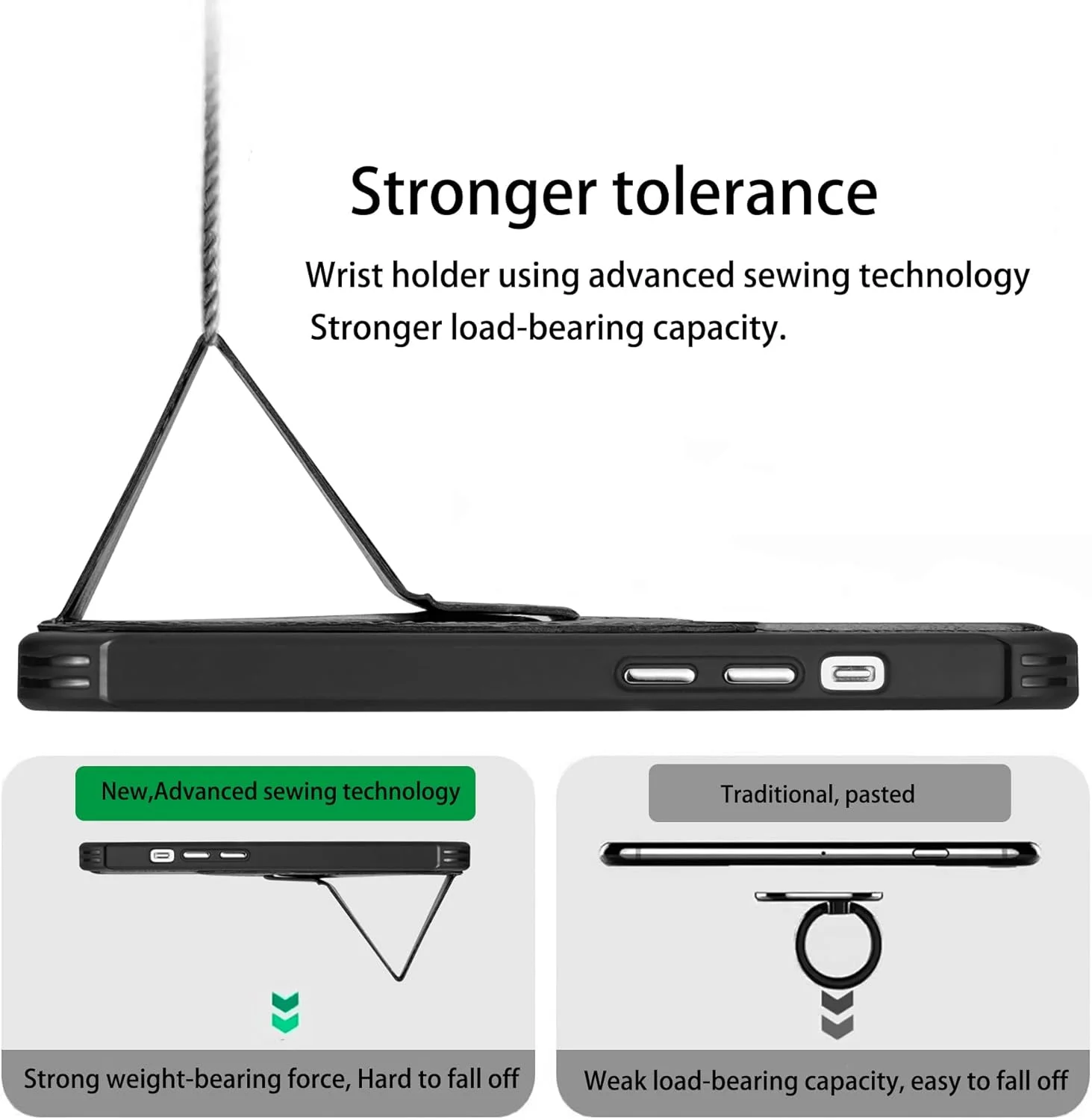 کاور چرمی آیفون 15 پرو مکس با جای کارت [نگهداری 2 کارت]، کاور کیف پول با [پایه انگشتی]، پایه مغناطیسی ماشین، کاور باریک گوشی مناسب برای آیفون 15 پرو مکس - مشکی