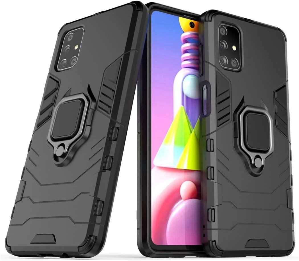 قاب محافظ گوشی سامسونگ گلکسی M51، با حلقه فلزی و استند، مقاوم و دو لایه (مشکی) قاب محافظ گوشی سامسونگ گلکسی M51، با حلقه فلزی و استند، مقاوم و دو لایه (مشکی)