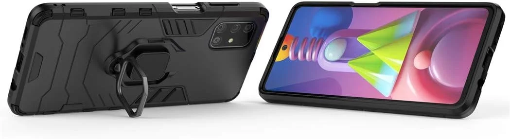 قاب محافظ گوشی سامسونگ گلکسی M51، با حلقه فلزی و استند، مقاوم و دو لایه (مشکی) قاب محافظ گوشی سامسونگ گلکسی M51، با حلقه فلزی و استند، مقاوم و دو لایه (مشکی)