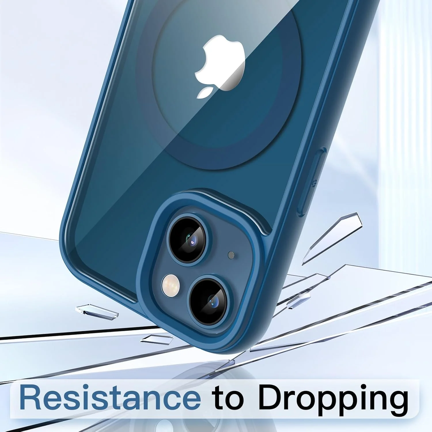 کاور آهنربایی JETech برای آیفون 13 (6.1 اینچ)، سازگار با MagSafe، کاور ضربه گیر گوشی، فریم TPU مات رنگ ثابت، پشت شفاف ضد خش (آبی) کاور آهنربایی JETech برای آیفون 13 (6.1 اینچ)، سازگار با MagSafe، کاور ضربه گیر گوشی، فریم TPU مات رنگ ثابت، پشت شفاف ضد خش (آبی)