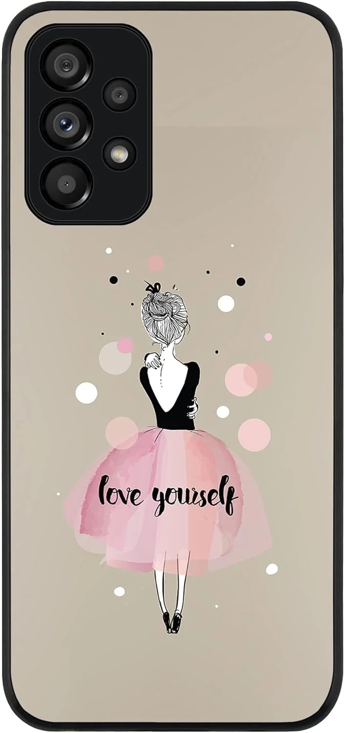 کاور محافظ لبه مشکی مقاوم برای گوشی سامسونگ گلکسی A73 5G، کاور باریک و نرم با لبه های لاستیکی انعطاف پذیر، ضد ضربه، ژله ای TPU و نازک - دوست داشتن خود کاور محافظ لبه مشکی مقاوم برای گوشی سامسونگ گلکسی A73 5G، کاور باریک و نرم با لبه های لاستیکی انعطاف پذیر، ضد ضربه، ژله ای TPU و نازک - دوست داشتن خود