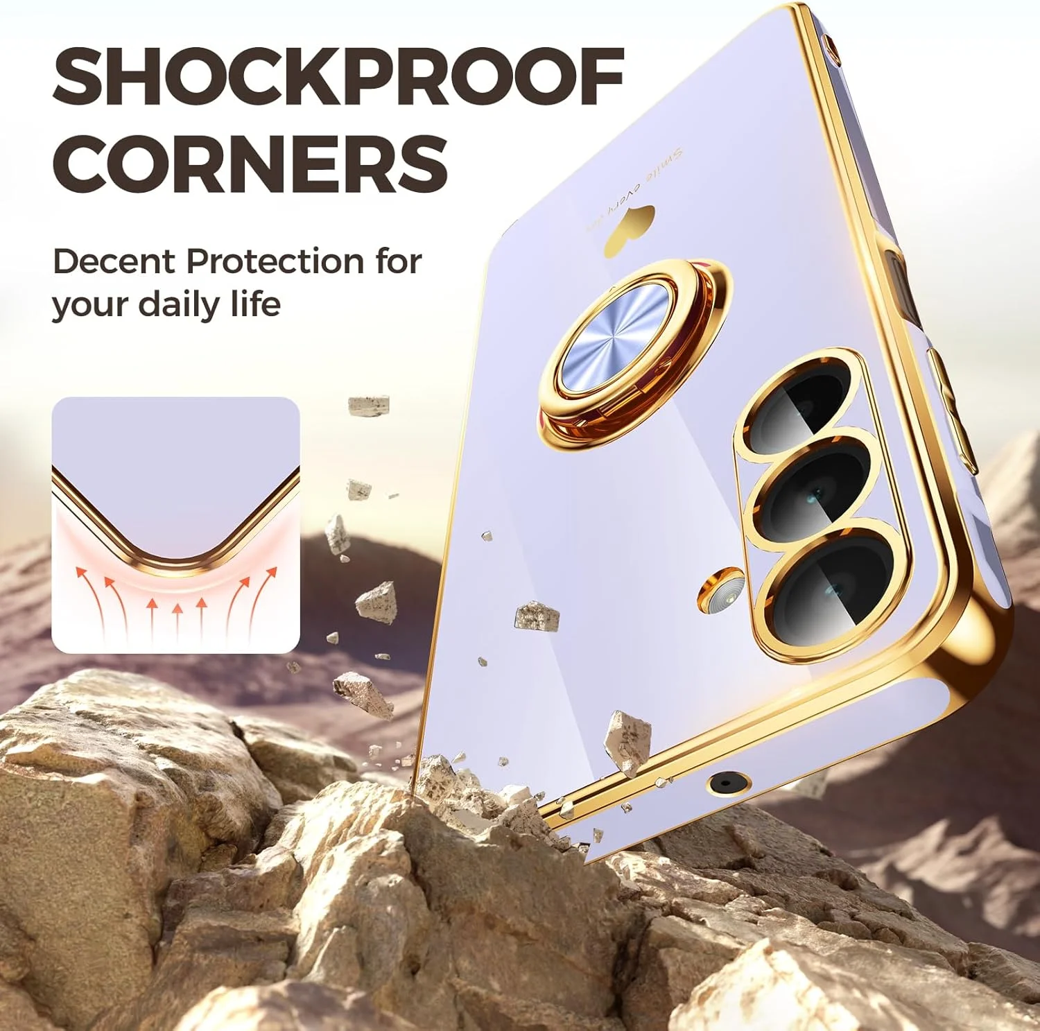 قاب گوشی سامسونگ گلکسی A16 5G/4G به همراه 2 عدد محافظ صفحه نمایش، دارای حلقه نگهدارنده چرخان 360 درجه، طرح قلب های لوکس، روکش لبه طلایی، قاب گوشی نرم و باریک برای گلکسی A16 - اسطوخودوس قاب گوشی سامسونگ گلکسی A16 5G/4G به همراه 2 عدد محافظ صفحه نمایش، دارای حلقه نگهدارنده چرخان 360 درجه، طرح قلب های لوکس، روکش لبه طلایی، قاب گوشی نرم و باریک برای گلکسی A16 - اسطوخودوس