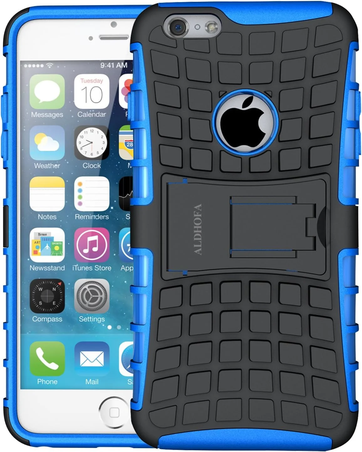 قاب محافظ گوشی آیفون 6 / 6s مدل ALDHOFA، کاور محافظ TPU هیبریدی، کاور دولایه با پایه برای آیفون 6 / 6s - آبی قاب محافظ گوشی آیفون 6 / 6s مدل ALDHOFA، کاور محافظ TPU هیبریدی، کاور دولایه با پایه برای آیفون 6 / 6s - آبی