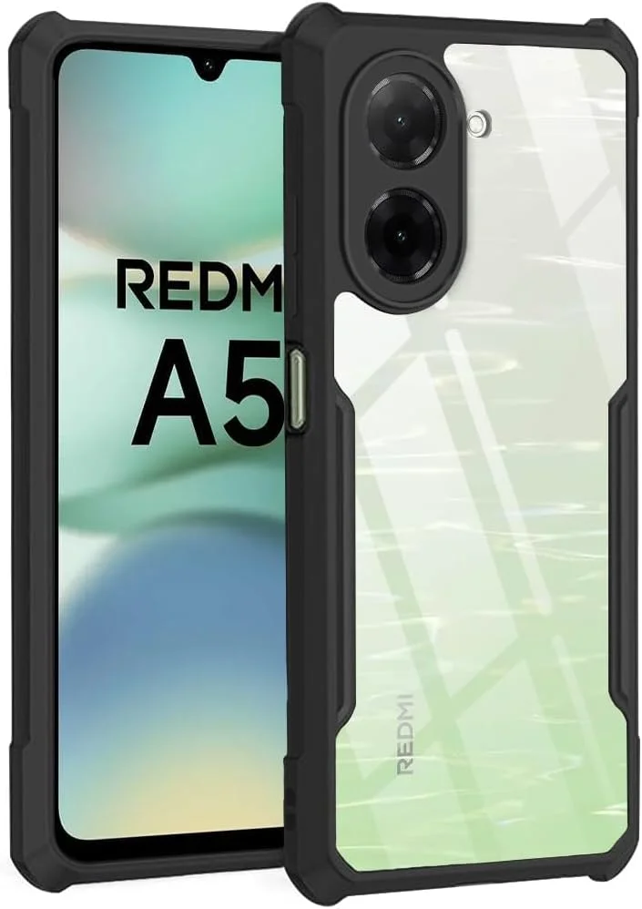 قاب محافظ گوشی ردمی A5، کاور شفاف با پشت سخت PC و حاشیه مشکی TPU ضد ضربه، مقاوم در برابر ضربه 360 درجه، ضد زردی، کاور شفاف برای شیائومی ردمی A5 (حاشیه شفاف) قاب محافظ گوشی ردمی A5، کاور شفاف با پشت سخت PC و حاشیه مشکی TPU ضد ضربه، مقاوم در برابر ضربه 360 درجه، ضد زردی، کاور شفاف برای شیائومی ردمی A5 (حاشیه شفاف)