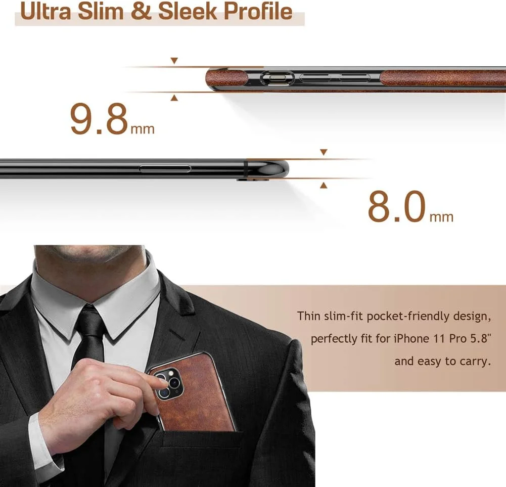 کاور محافظ گوشی آیفون 11 پرو LOHASIC، چرم نازک و باریک، سبک تجاری لوکس PU، نرم و منعطف، ضد لغزش، پوشش کامل بدنه، ضد ضربه، مناسب برای گوشی اپل آیفون 11 پرو (2019) 5.8 اینچ - قهوه ای کلاسیک کاور محافظ گوشی آیفون 11 پرو LOHASIC، چرم نازک و باریک، سبک تجاری لوکس PU، نرم و منعطف، ضد لغزش، پوشش کامل بدنه، ضد ضربه، مناسب برای گوشی اپل آیفون 11 پرو (2019) 5.8 اینچ - قهوه ای کلاسیک