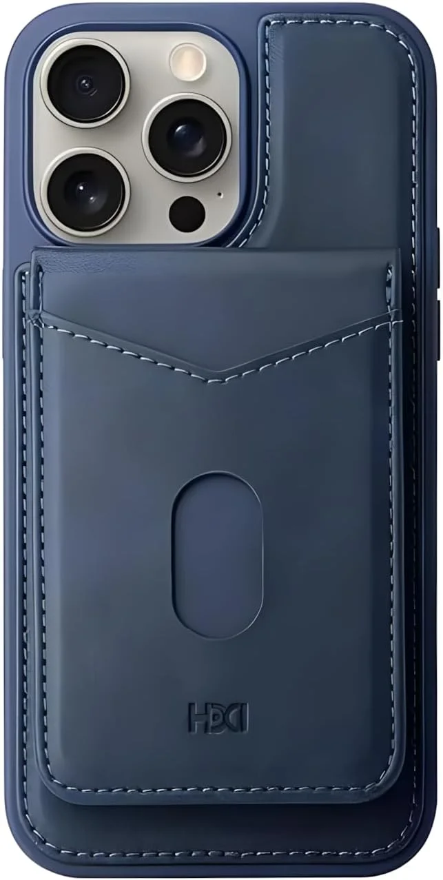 کاور چرمی PU لوکس Next Store سازگار با آیفون 15 پرو مکس، کاور کیف پول مغناطیسی ضد خش با نگهدارنده کارت، طراحی بادوام، استایل شیک و محافظت کامل (آبی)