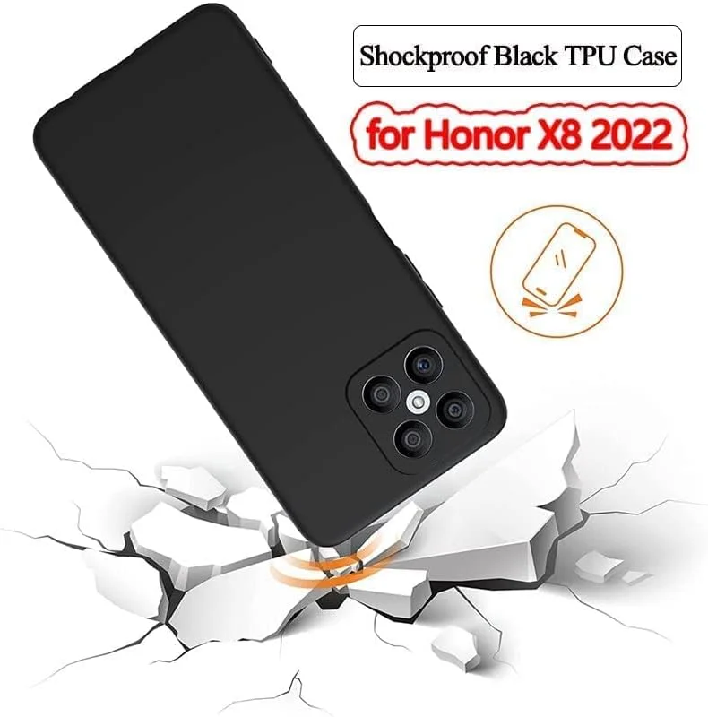 کاور پشتی ماز برای گوشی آنر X8، محافظ دوربین، سیلیکونی نرم، طراحی شده برای آنر X8 (مشکی)