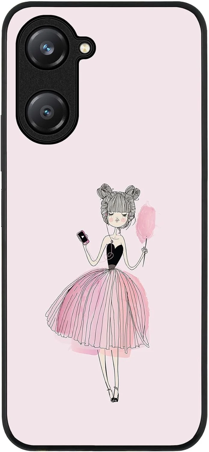 کاور محافظ لبه مشکی مقاوم برای ویوو Y28s 5G / ویوو Y18 4G / ویوو Y03 4G، کاور باریک و نرم با لبه های لاستیکی انعطاف پذیر، ضد ضربه، ژله ای TPU، طرح Lost in Music