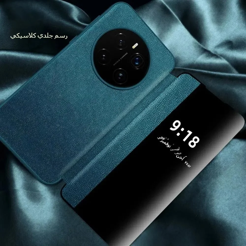 کاور محافظ تاشو Gruattreay سازگار با گوشی آنر مجیک 7 پرو، دارای پنجره شفاف، کاور تاشو مغناطیسی باریک، محافظت در برابر سقوط، ضد ضربه، پوشش محافظ برای آنر مجیک 7 پرو (مشکی)