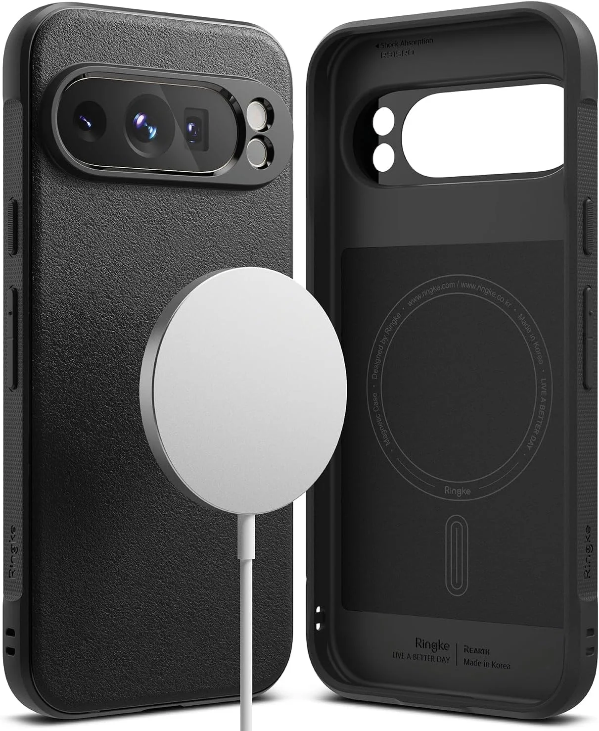 کاور محافظ آهنربایی اونیکس رینکه سازگار با گوگل پیکسل 9 پرو XL، با گریپ تقویت شده، TPU منعطف و مقاوم، ضربه گیر TPU قوی، محافظت در برابر افتادن گوشی [طراحی شده برای پیکسل 9 پرو XL] - مشکی