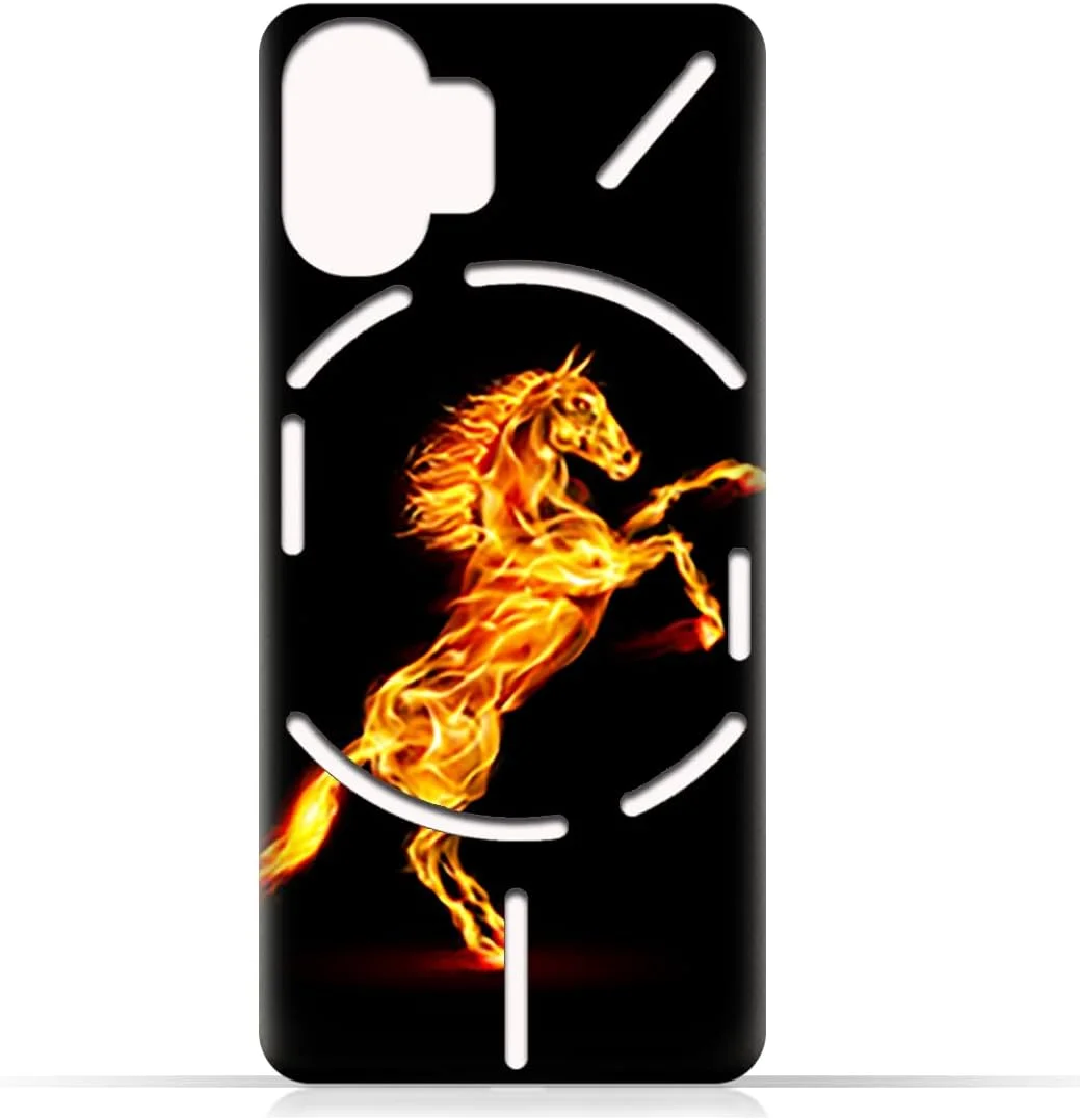 کاور محافظ گوشی موبایل AMC Design TPU برای Nothing Phone 2 / Nothing Phone Two (5G) با طرح اسب روی آتش