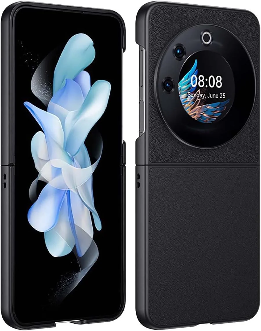 کاور OIATROE برای Tecno Phantom V Flip، [دفع حرارت] [ضد اثر انگشت] [محافظت از دوربین پشتی] کاور فوق العاده باریک با جنس مات برای Tecno Phantom V Flip - مشکی خالص