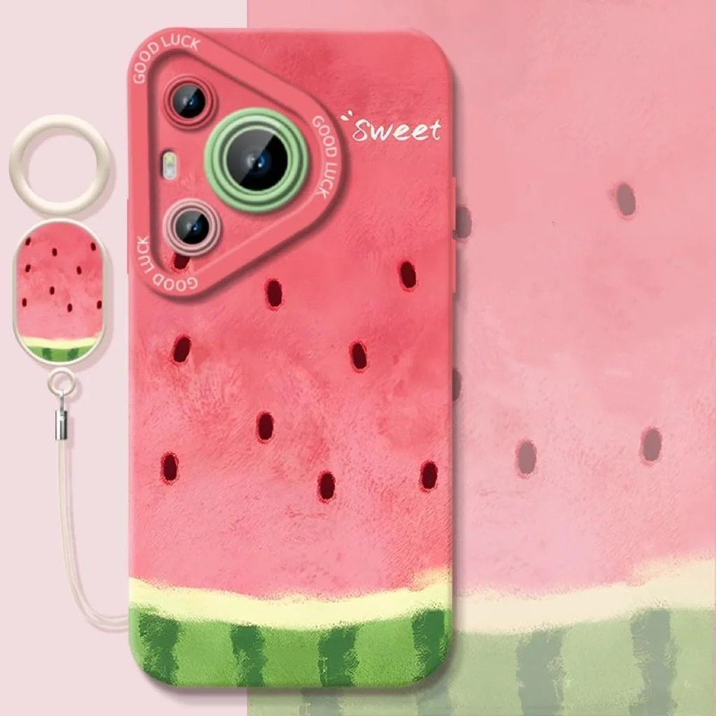 قاب گوشی هوآوی Pura 70 Ultra، خلاقیت هندوانه تابستانی همراه با سیلیکون مایع، گوشی را از نظر بصری خنک تر می کند، کاور هوآوی P70 Ultra/pro/70 (مدل دانه، هوآوی Pura 70)