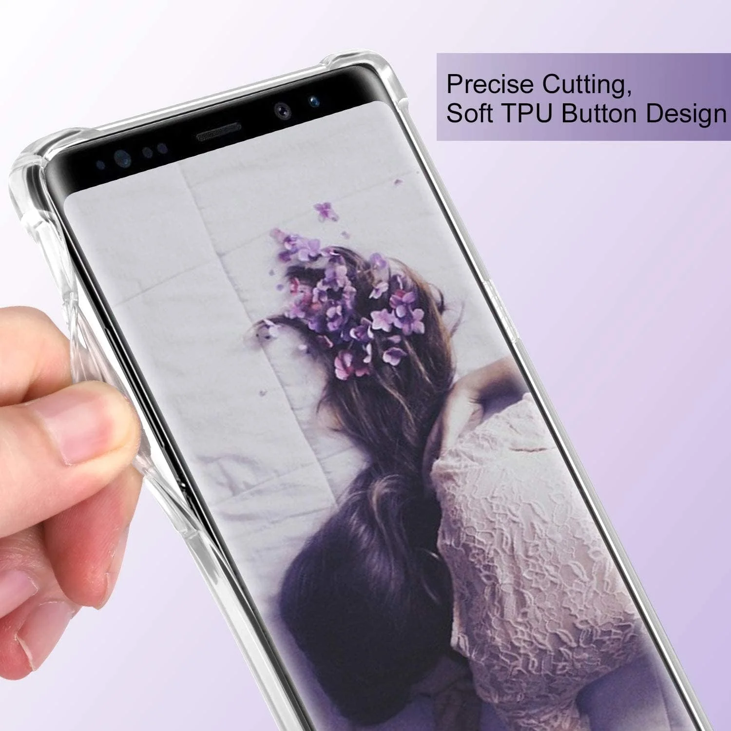 کاور سیلیکونی شفاف Zege برای گوشی سامسونگ گلکسی NOTE 9، ساخته شده از TPU نرم و مقاوم در برابر خط و خش، با لبه های تقویت شده و ضربه گیر برای محافظت کامل از گوشه ها کاور سیلیکونی شفاف Zege برای گوشی سامسونگ گلکسی NOTE 9، ساخته شده از TPU نرم و مقاوم در برابر خط و خش، با لبه های تقویت شده و ضربه گیر برای محافظت کامل از گوشه ها