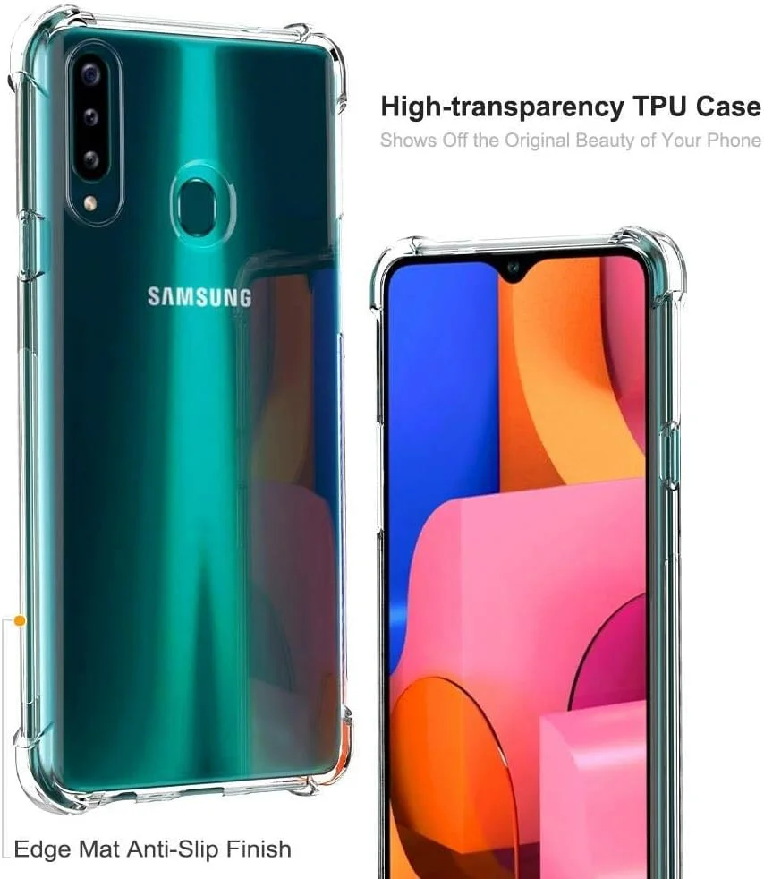 قاب گوشی سامسونگ گلکسی A20s، قاب ژله ای TPU نرم و شفاف باریک، پوشش سیلیکونی انعطاف پذیر با گوشه های ضربه گیر برای سامسونگ گلکسی A20s - شفاف