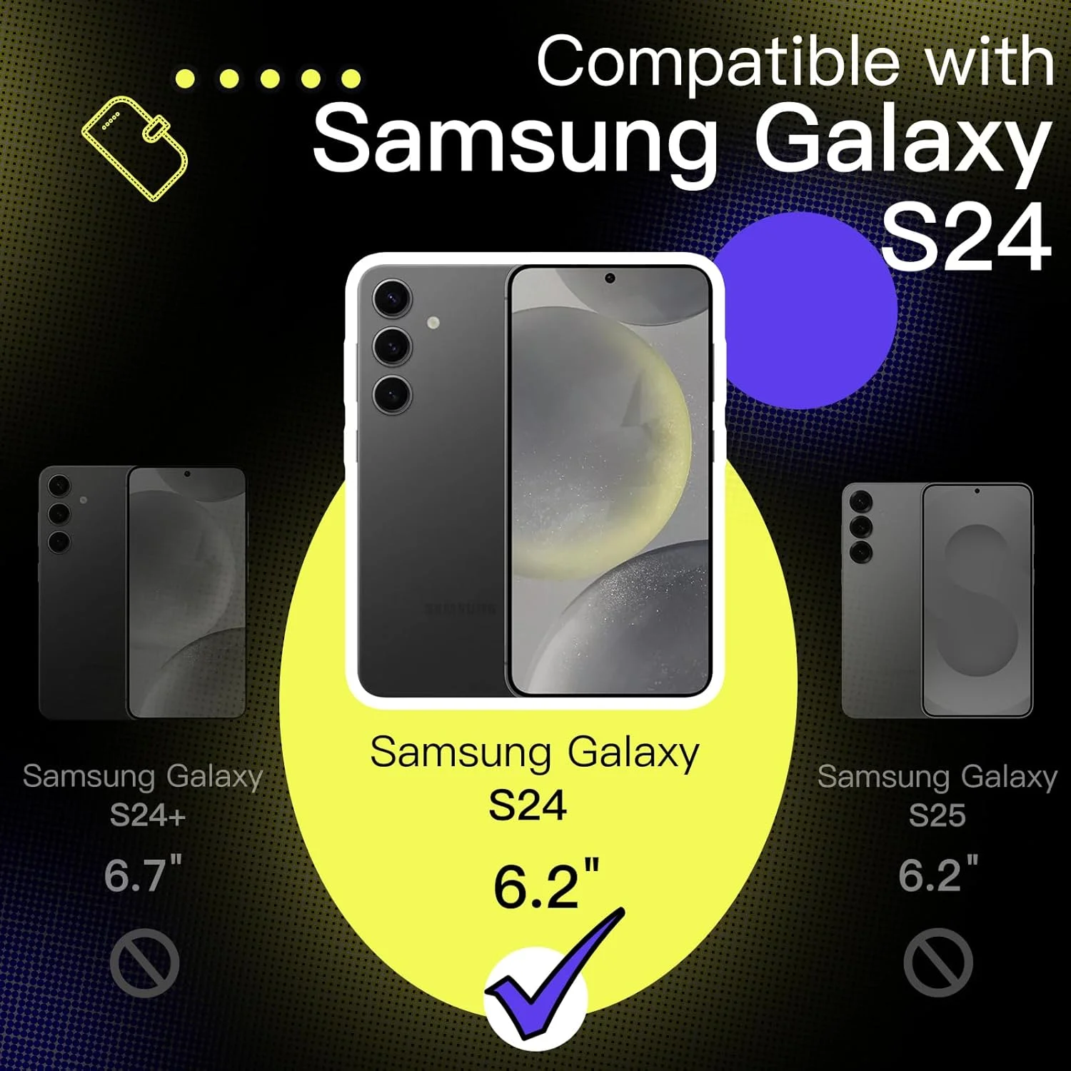 کیف پول JETech برای سامسونگ گلکسی S24 5G، کاور مغناطیسی چرمی PU ضد ضربه با نگهدارنده کارت، قابلیت استند و محافظت کامل از دوربین (مشکی)