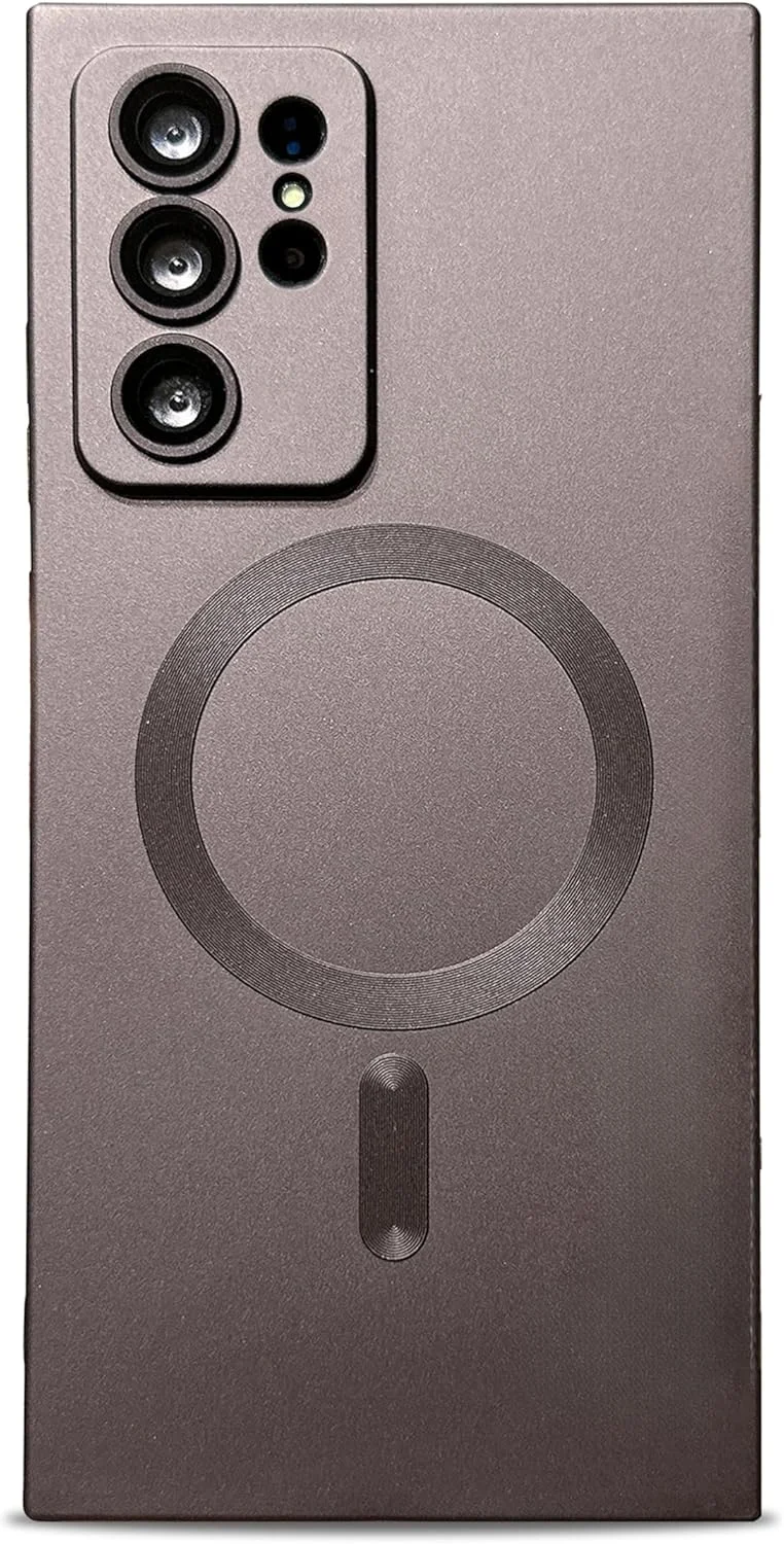 قاب گوشی فیلا برای سامسونگ گلکسی نوت 20 اولترا [سازگار با MagSafe] [محافظت کامل از دوربین، باریک] کاور مغناطیسی لوکس با رنگ ثابت، بامپر سیلیکونی نرم برای نوت 20 اولترا 5G 6.9 اینچ (شرابی)