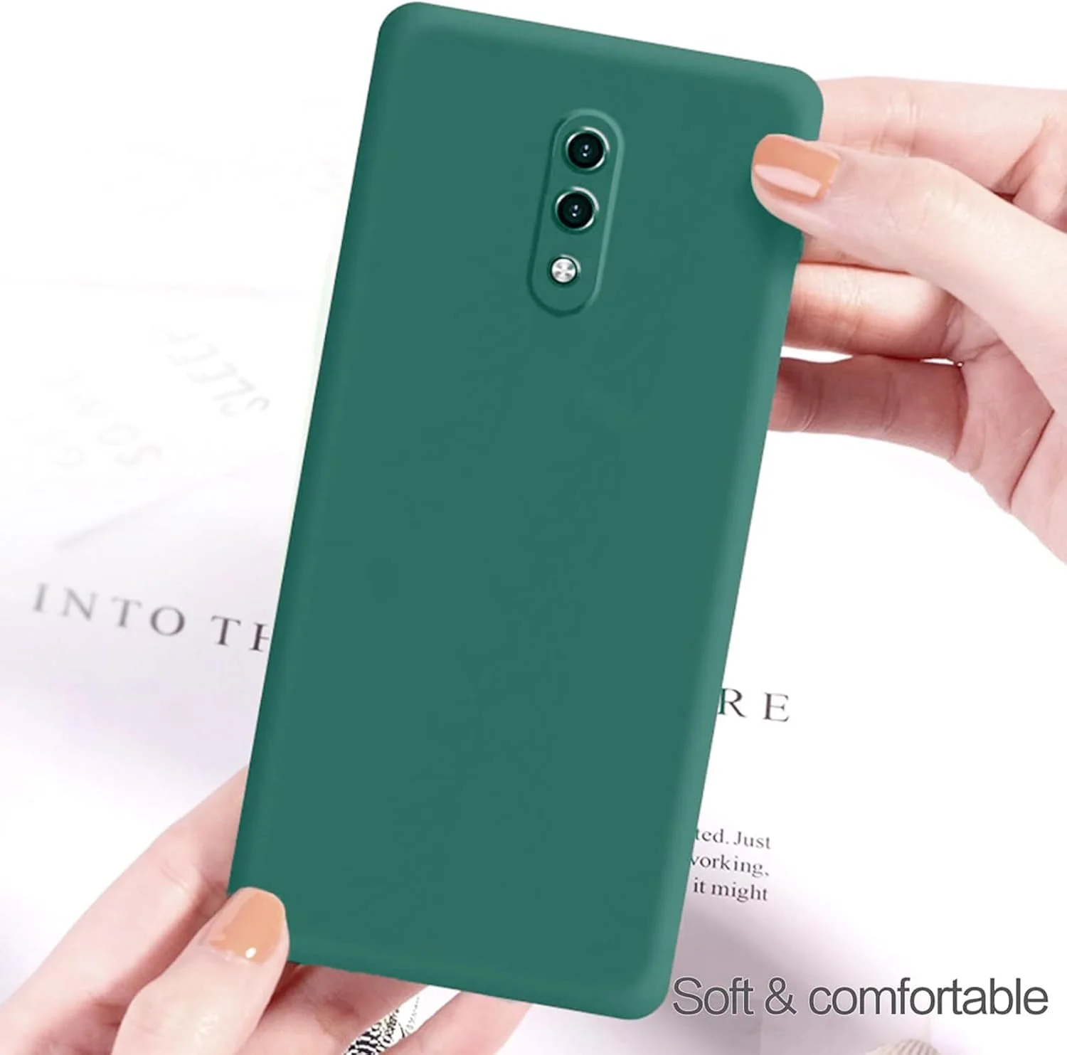 کاور سیلیکونی باریک محافظ دوربین گوشی Maykela سازگار با Oneplus 7، دارای پوشش داخلی نرم و انعطاف پذیر (سبز - مناسب برای Oneplus 7)