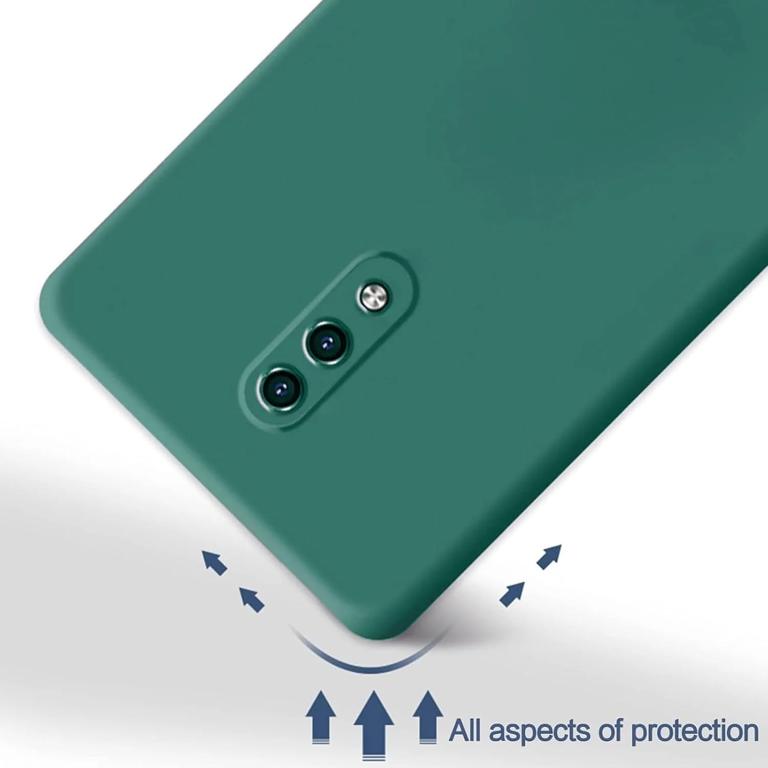 کاور سیلیکونی باریک محافظ دوربین گوشی Maykela سازگار با Oneplus 7، دارای پوشش داخلی نرم و انعطاف پذیر (سبز - مناسب برای Oneplus 7)