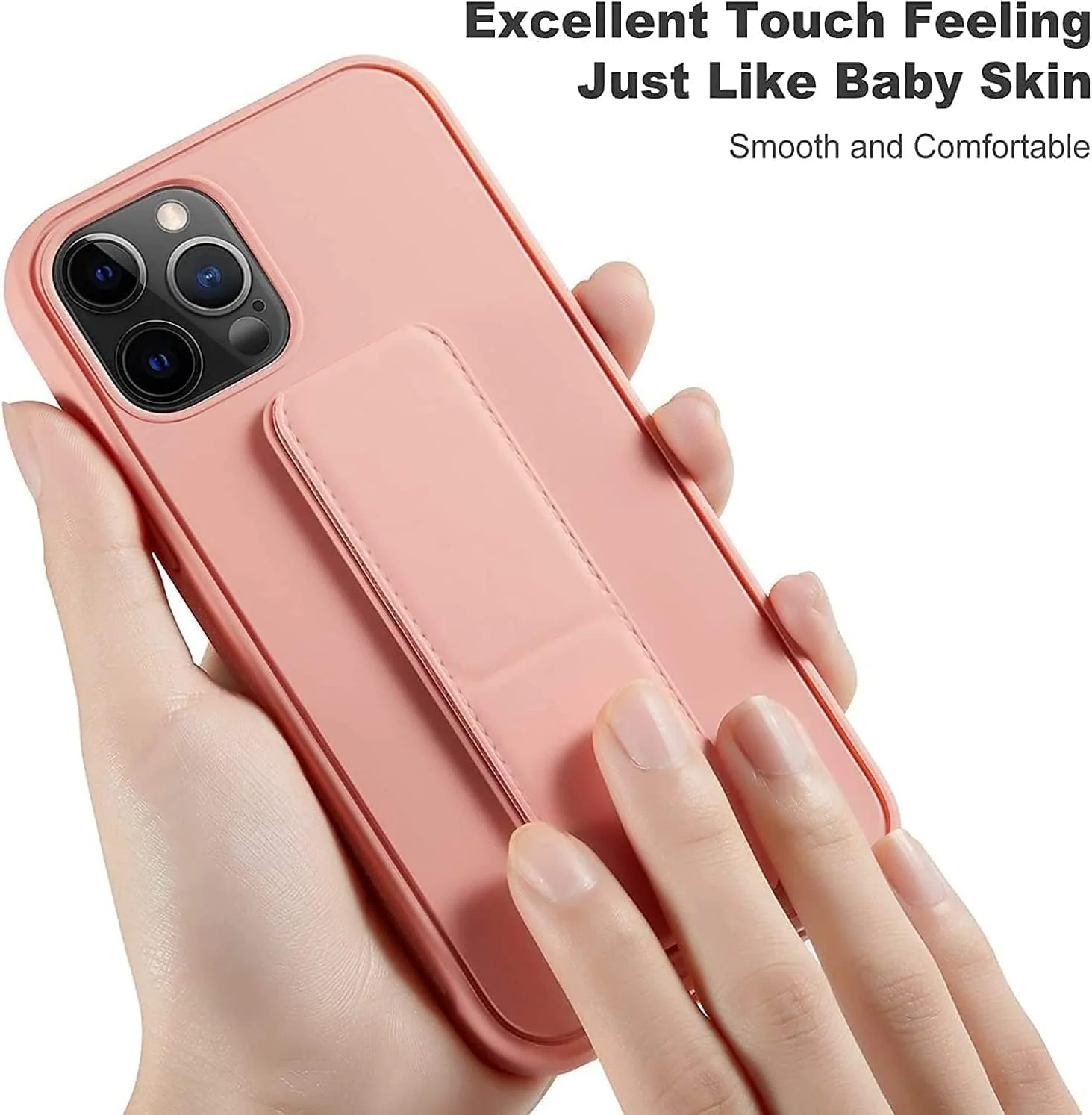 قاب محافظ زیگ سازگار با آیفون 16 پرو، دارای پایه پشتی، نگهدارنده مغناطیسی خودرو، جنس سیلیکون نرم، با قابلیت استند افقی و عمودی و محافظت کامل از آیفون 16 پرو (صورتی، آیفون 16 پرو)