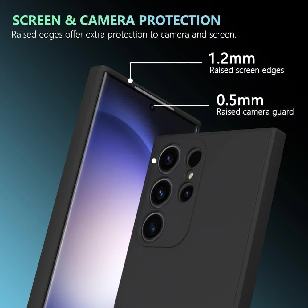 قاب محافظ ژله‌ای سیلیکونی نرم Zege سازگار با گوشی سامسونگ گلکسی S25 Ultra، پوشش پشتی مات ضد ضربه با آستر داخلی پارچه‌ای و محافظت از دوربین (مشکی، سامسونگ گلکسی S25 Ultra)