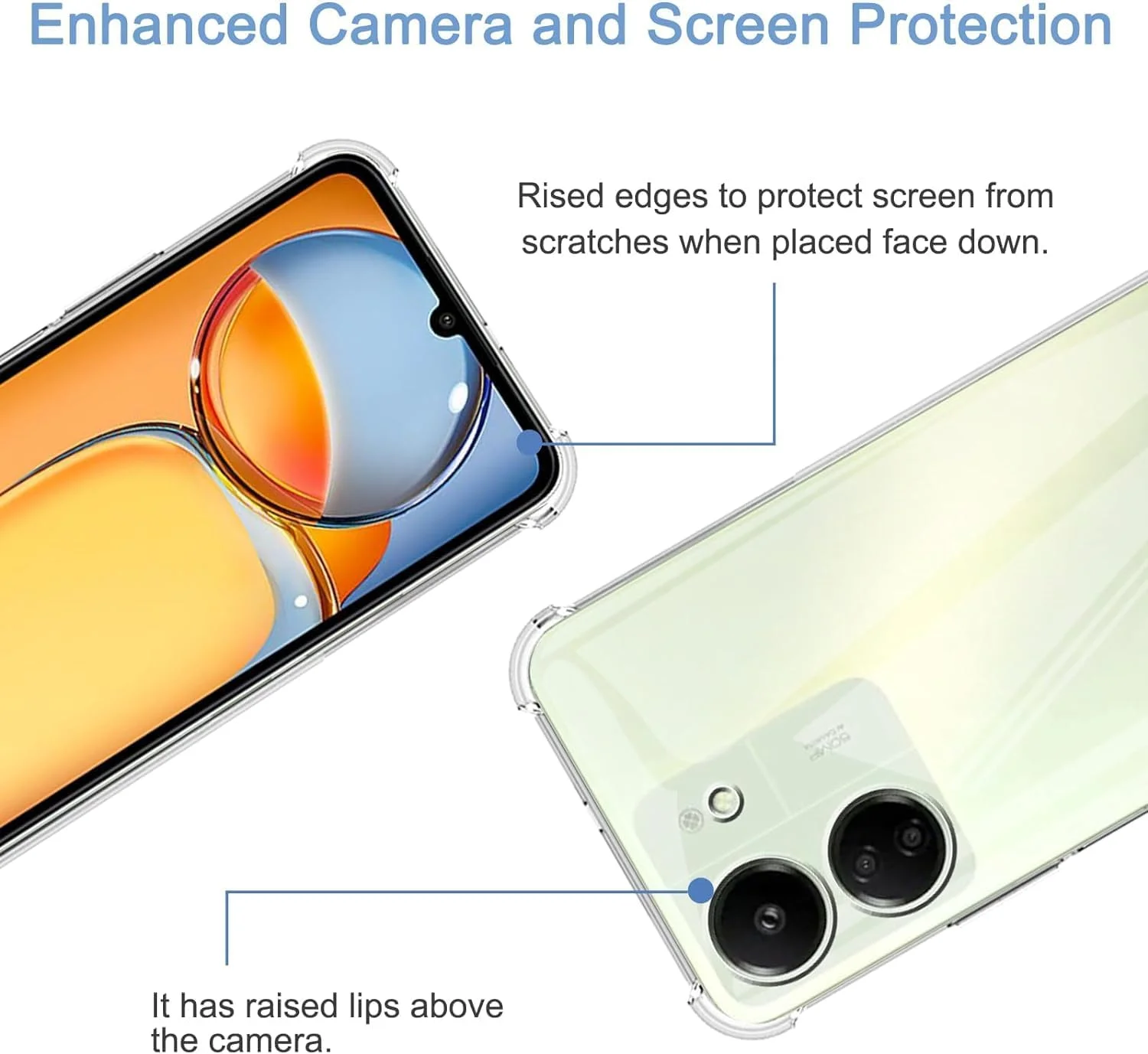 کاور محافظ ژله ای شفاف مناسب برای گوشی شیائومی ردمی 13C / پوکو C65، ضد ضربه، لبه های تقویت شده کاور محافظ ژله ای شفاف مناسب برای گوشی شیائومی ردمی 13C / پوکو C65، ضد ضربه، لبه های تقویت شده