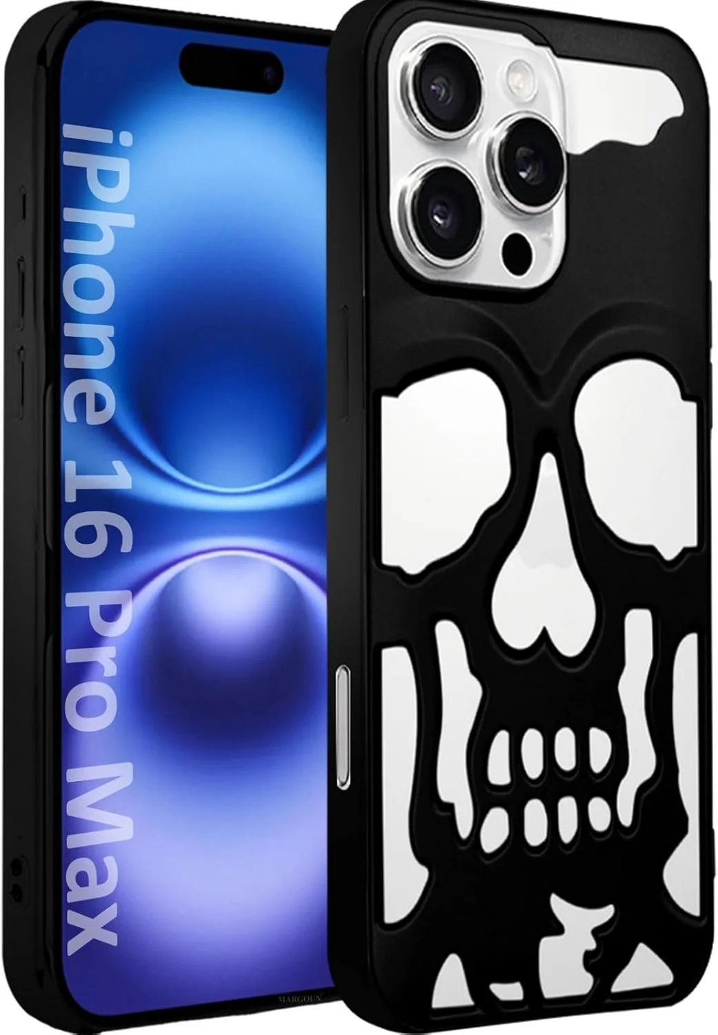 قاب گوشی مارگون برای آیفون 16 پرو مکس، قاب اسکلت جمجمه خنک و بامزه گوتیک توخالی برای پسران و دختران، پوشش ضد ضربه آبکاری شده توخالی و زیبا با قابلیت دفع حرارت (مشکی، 16 پرو مکس) قاب گوشی مارگون برای آیفون 16 پرو مکس، قاب اسکلت جمجمه خنک و بامزه گوتیک توخالی برای پسران و دختران، پوشش ضد ضربه آبکاری شده توخالی و زیبا با قابلیت دفع حرارت (مشکی، 16 پرو مکس)