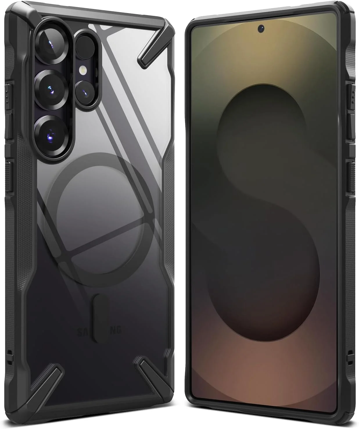 کاور محافظ آهنربایی رینکه Fusion-X سازگار با گوشی سامسونگ گلکسی S25 Ultra (2025)، [آهنربای قوی] [محافظت نظامی] ضد اثر انگشت، مقاوم در برابر ضربه - مشکی