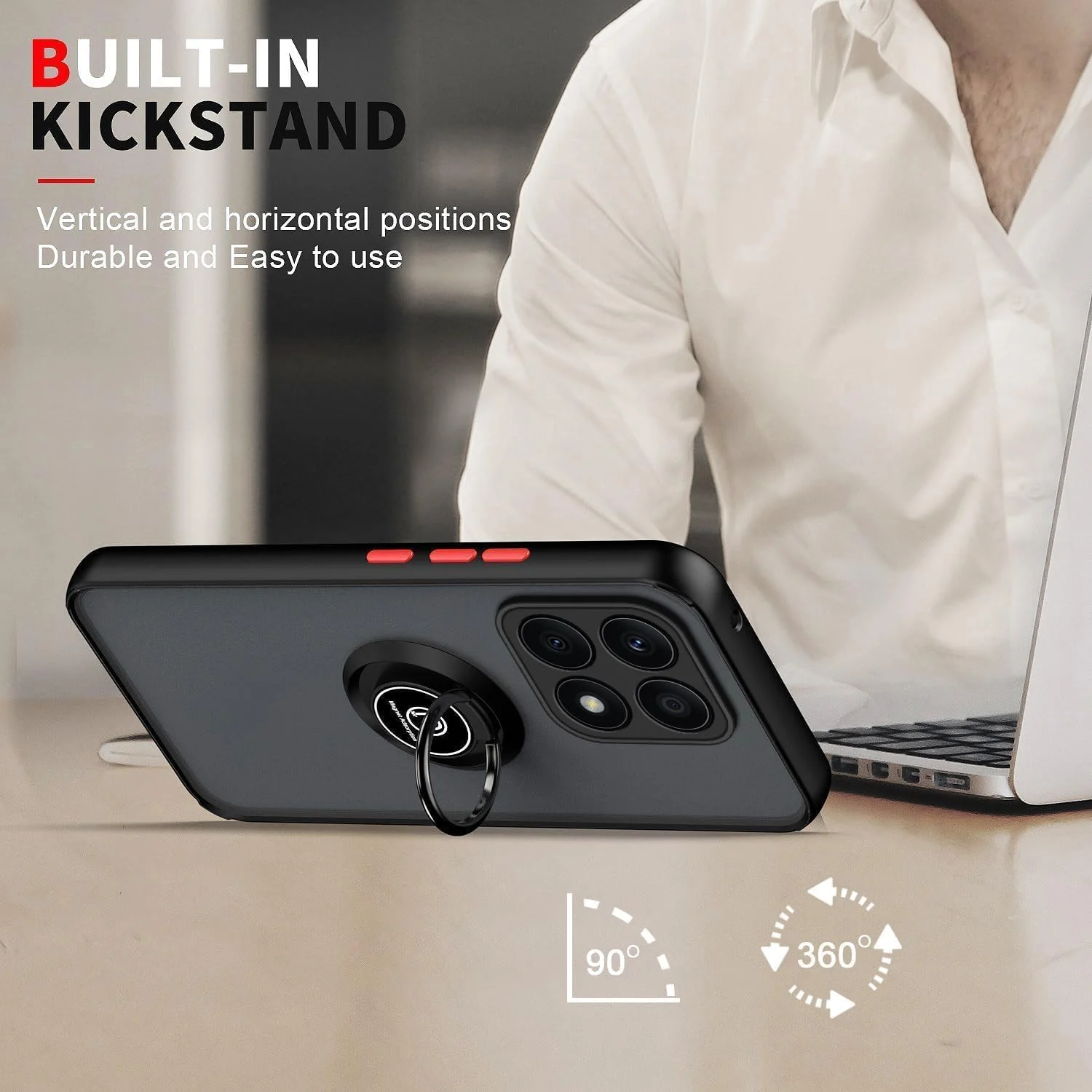 کاور محافظ گوشی آنر X8b مدل ZEGE با حلقه فلزی چرخان، استند و قابلیت اتصال مغناطیسی به هولدر خودرو، ضد ضربه و ضد اثر انگشت (مشکی) کاور محافظ گوشی آنر X8b مدل ZEGE با حلقه فلزی چرخان، استند و قابلیت اتصال مغناطیسی به هولدر خودرو، ضد ضربه و ضد اثر انگشت (مشکی)