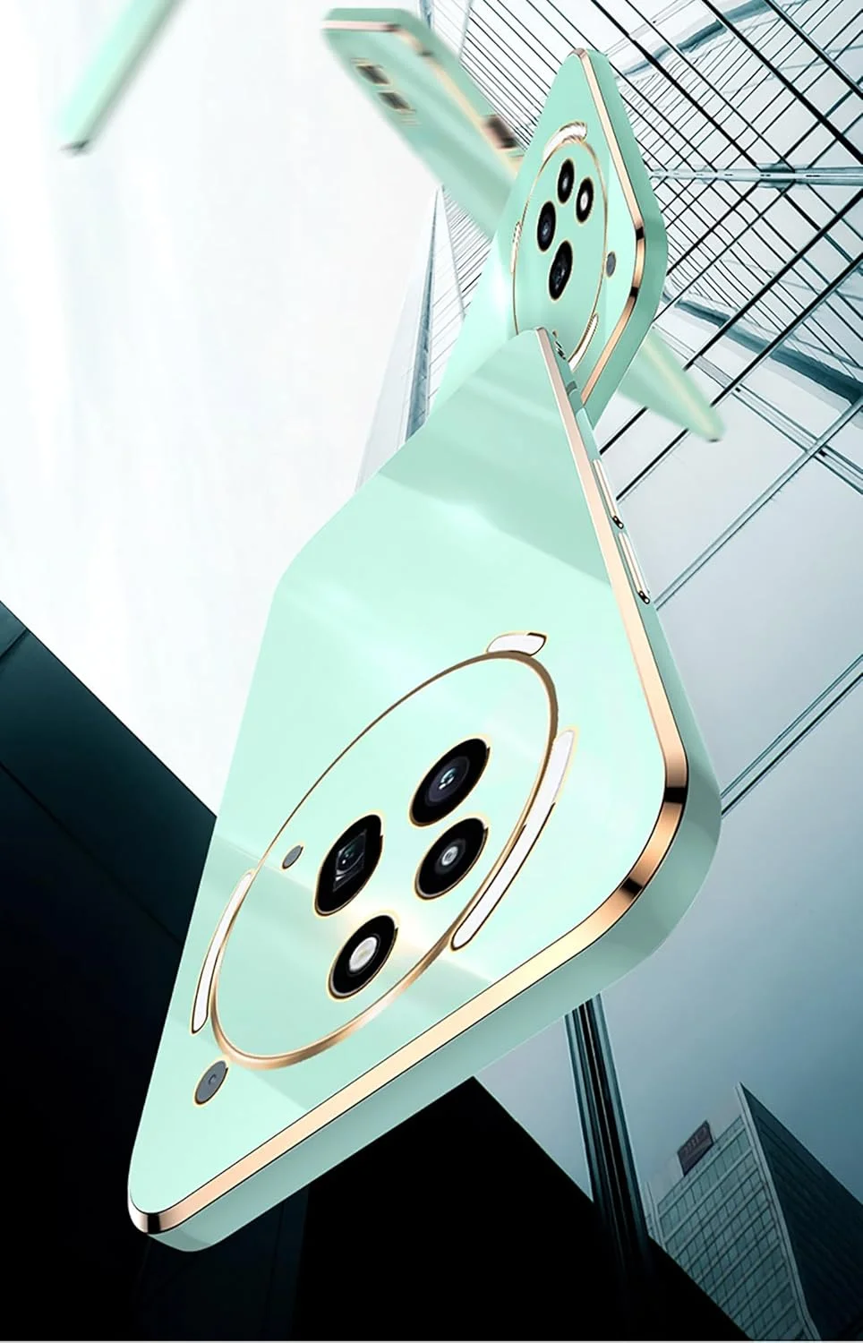 کاور محافظ گوشی ناتینگ فون (3a) پرو، طراحی ساده با رنگ ثابت و لبه طلایی آبکاری شده، جنس TPU نرم و مقاوم در برابر ضربه، فوق العاده نازک (سفید)