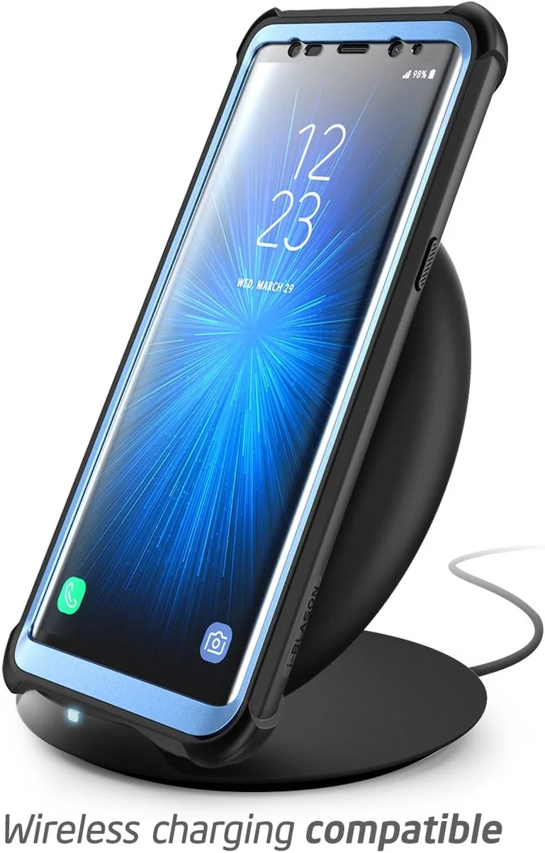 کاور محافظ i-Blason سری Ares مناسب برای گوشی گلکسی نوت 8 مدل 2017، کاور مقاوم تمام بدنه با سپر شفاف و محافظ صفحه نمایش داخلی (مشکی/آبی)