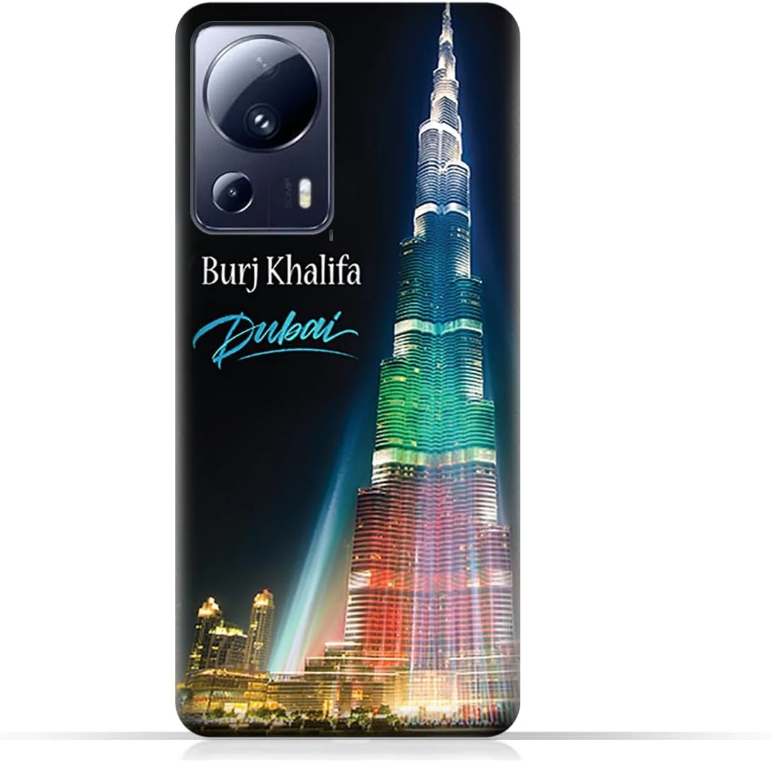 کاور محافظ گوشی موبایل شیائومی 13 لایت مدل AMC Design TPU با طرح برج خلیفه روشن