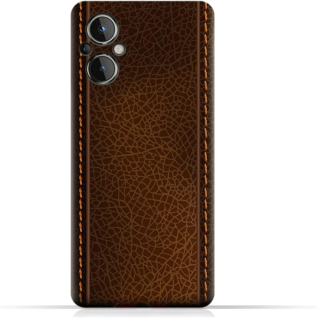 کاور محافظ گوشی موبایل AMC Design TPU برای اوپو F21 Pro 5G با طرح چرم قهوه ای