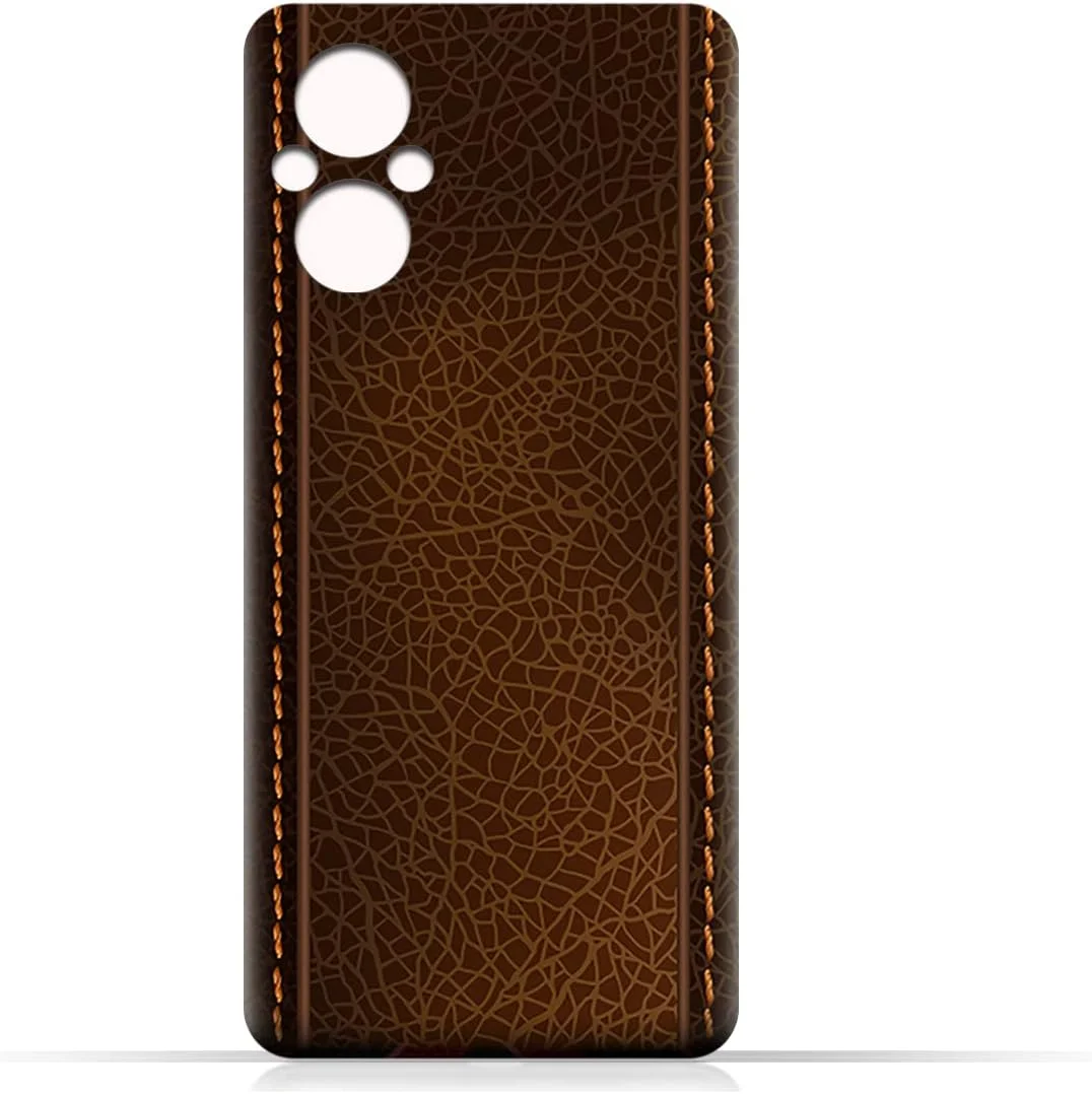 کاور محافظ گوشی موبایل AMC Design TPU برای اوپو F21 Pro 5G با طرح چرم قهوه ای
