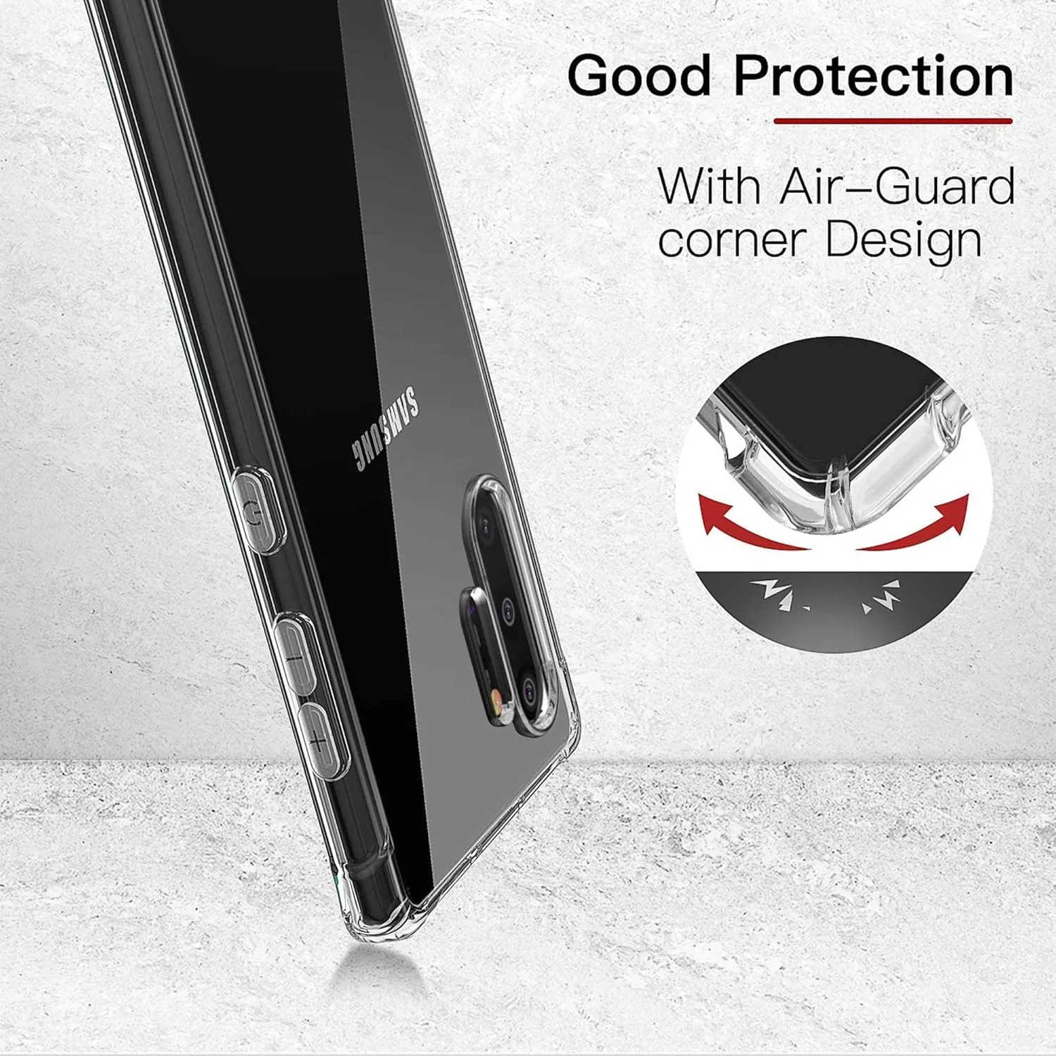 کاور محافظتی ایمودیل برای گوشی سامسونگ گلکسی نوت 10 پلاس، ضربه گیر نرم و شفاف مناسب گلکسی نوت 10 پلاس / نوت 10 پرو (شفاف)