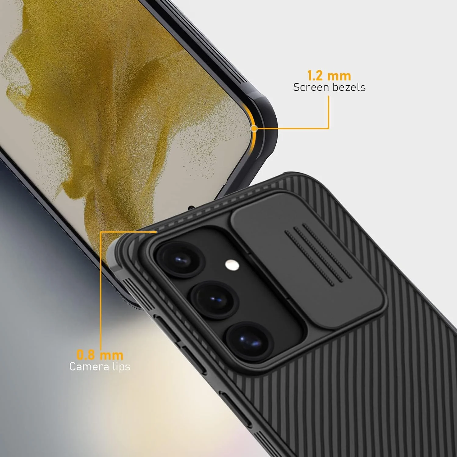 قاب محافظ کشویی لنز دوربین گوشی سامسونگ گلکسی S24 FE، کاور پشتی ضربه گیر TPU+PC، ضد اثر انگشت، باریک و محافظ قاب محافظ کشویی لنز دوربین گوشی سامسونگ گلکسی S24 FE، کاور پشتی ضربه گیر TPU+PC، ضد اثر انگشت، باریک و محافظ