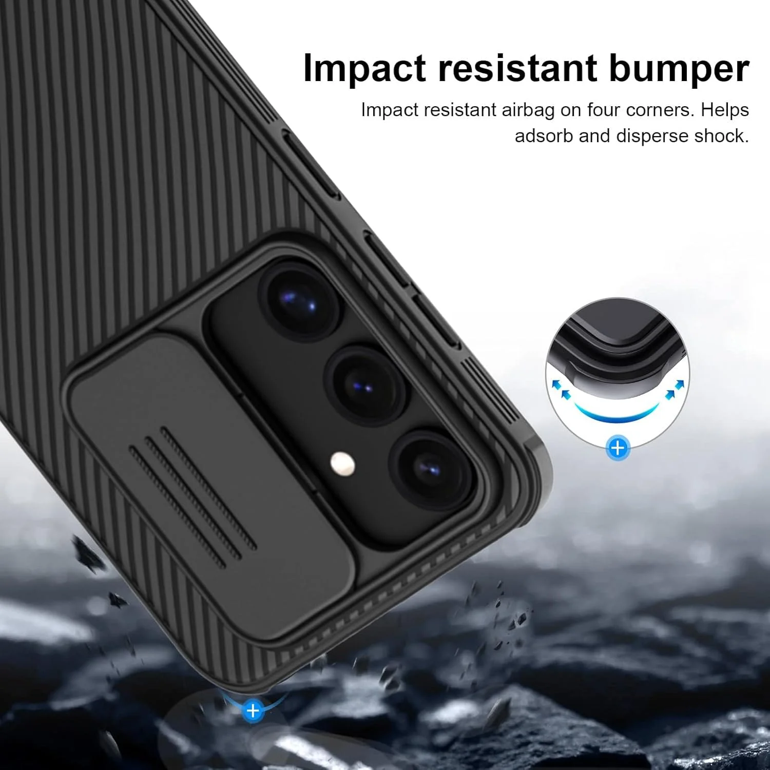 قاب محافظ کشویی لنز دوربین گوشی سامسونگ گلکسی S24 FE، کاور پشتی ضربه گیر TPU+PC، ضد اثر انگشت، باریک و محافظ قاب محافظ کشویی لنز دوربین گوشی سامسونگ گلکسی S24 FE، کاور پشتی ضربه گیر TPU+PC، ضد اثر انگشت، باریک و محافظ