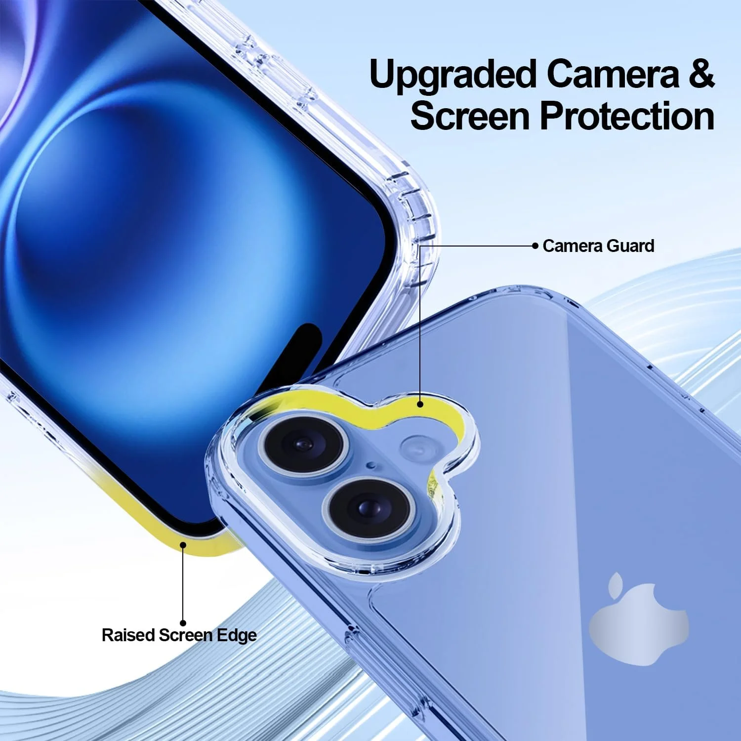 کاور محافظ کریستالی شفاف T Tersely برای آیفون 16 (6.1 اینچ)، ضد زردی، پشت سخت، باریک، ضد ضربه و ضد خش، مناسب برای شارژ بی سیم