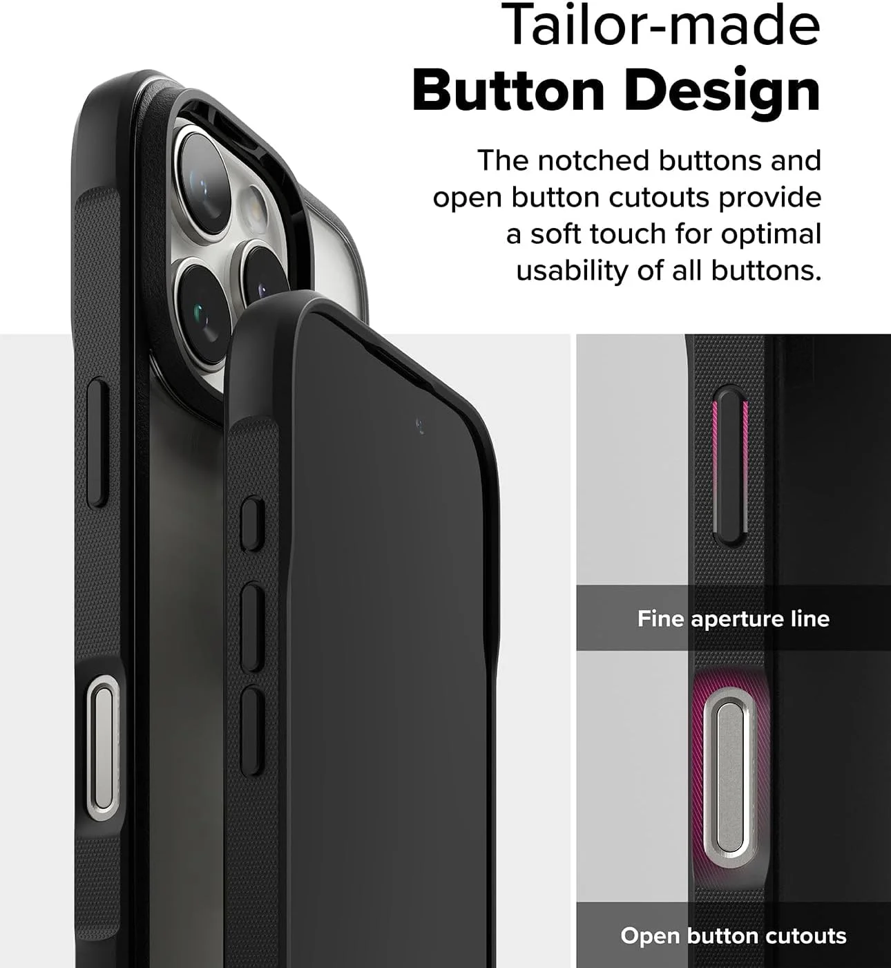 کاور محافظ گوشی رینکه فیوژن بولد سازگار با آیفون 16 پرو مکس، فریم با چسبندگی محکم، ضد زردی، ضد اثر انگشت، پشت سخت مات، ضربه گیر - مشکی